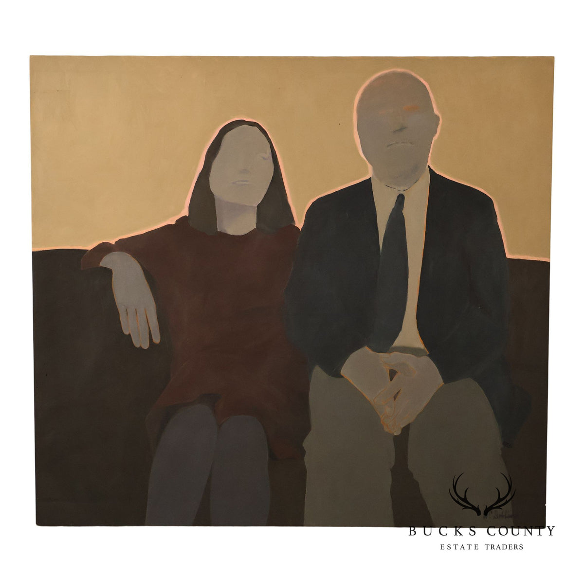 Anne Cooper Dobbins Oil Painting, Modern Couple's Portrait