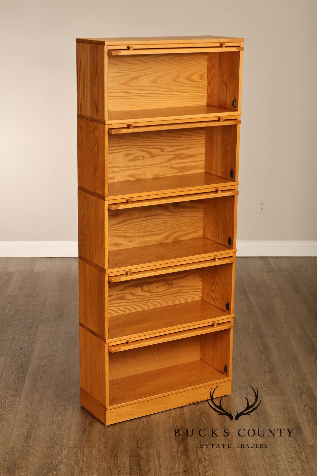 Amish Made Oak Five Stack Barrister Bookcase