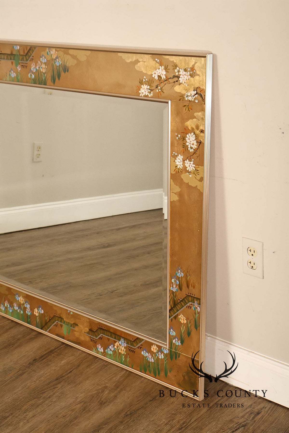 LaBarge Chinoiserie Eglomise Wall Mirror