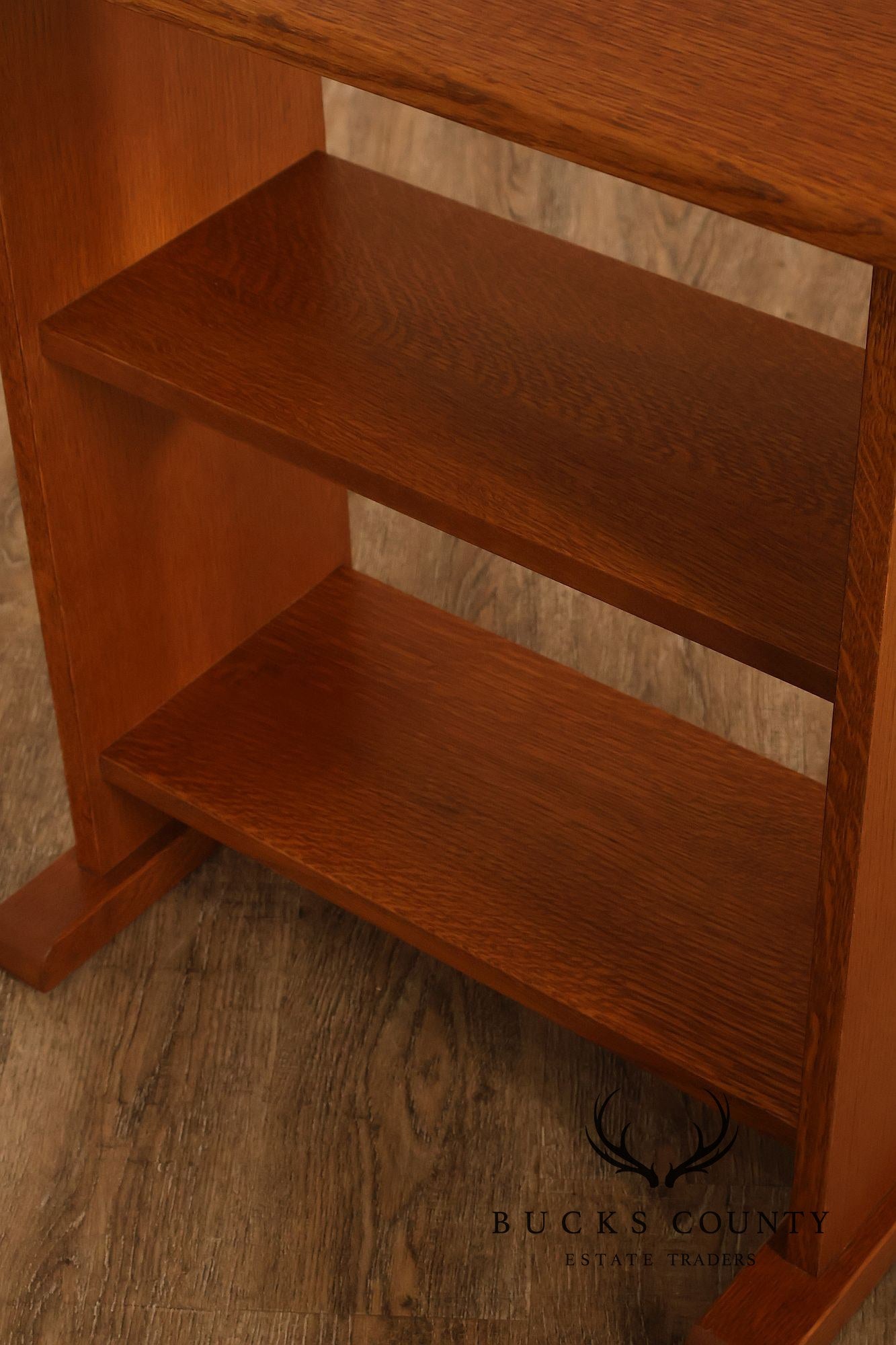 Stickley Mission Collection Harvey Ellis Inlaid Oak Tiered Occasional Table