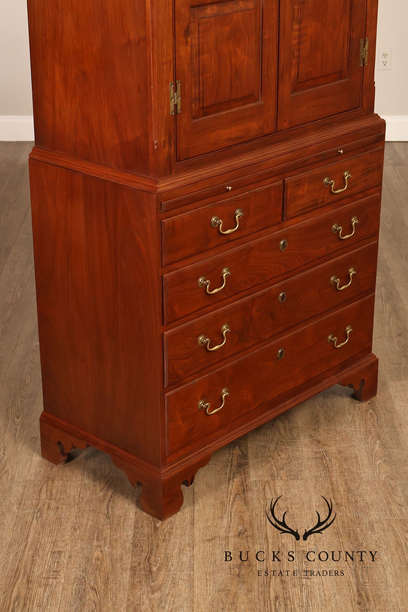 David T. Harring Chippendale Style Walnut Two Piece Jackson Press