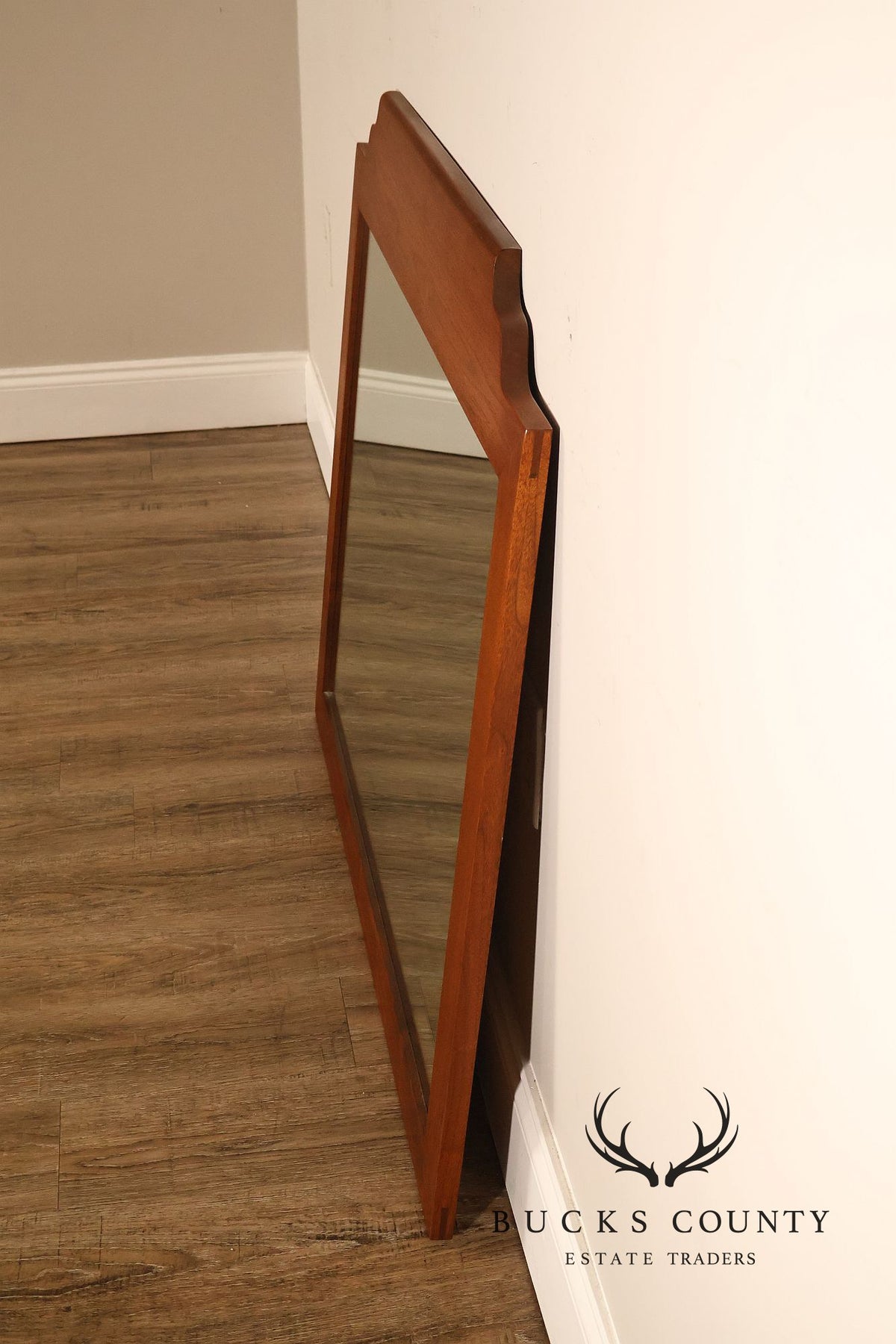 E.A. Clore Custom Walnut Hanging Wall Mirror