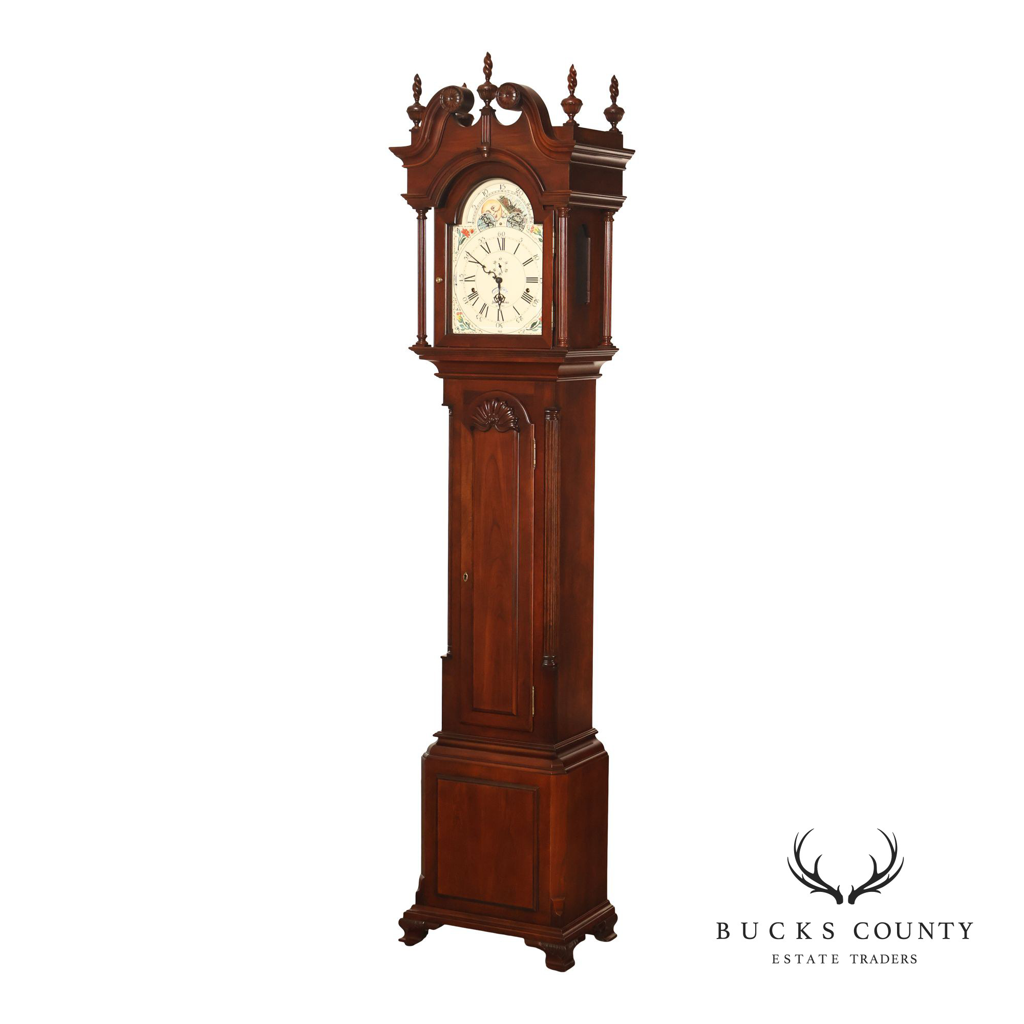 Sligh John Goddard Cherry Newport Tall Cased Grandfather Clock