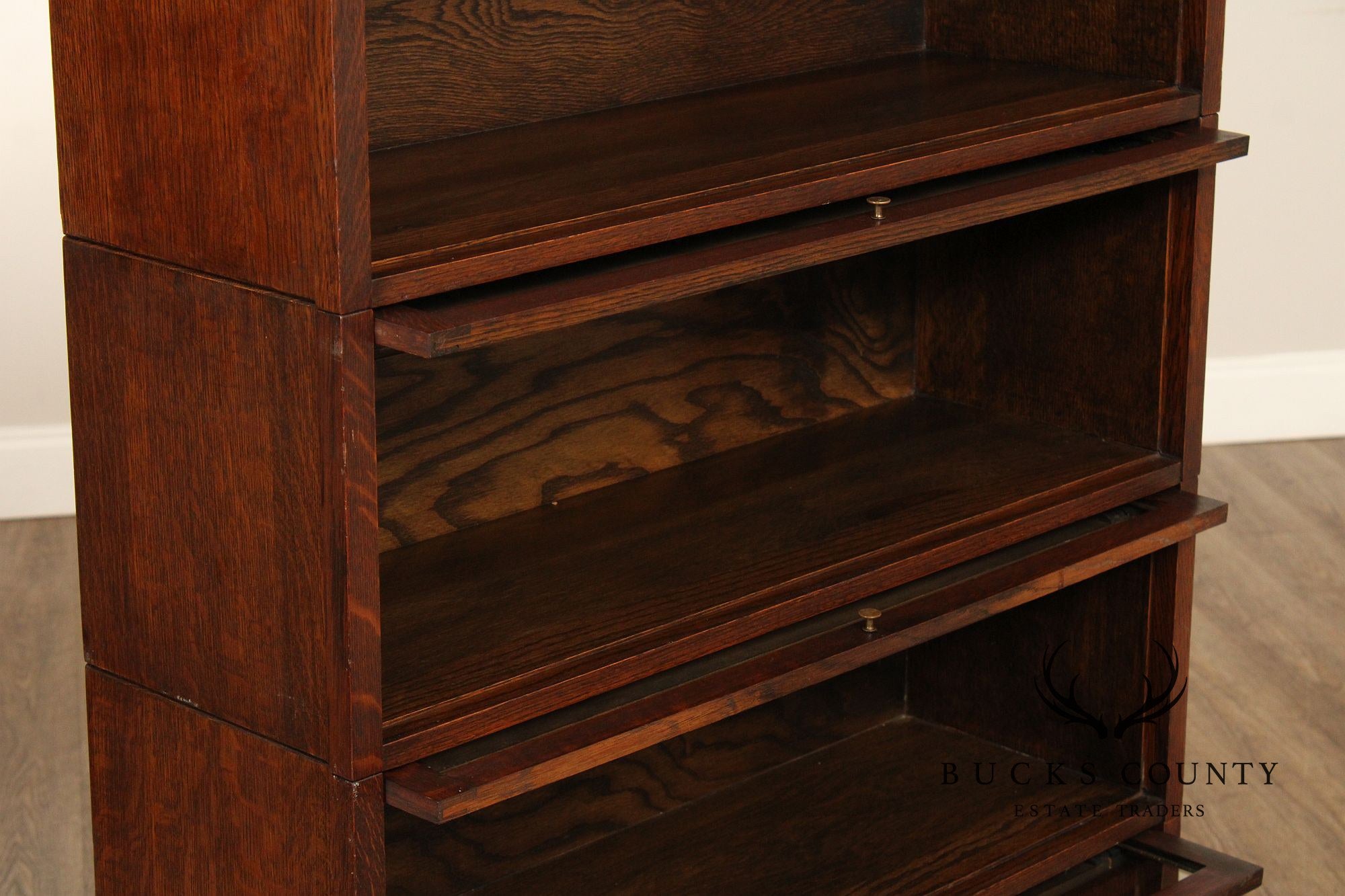 Antique Oak Four-Stack Barrister Bookcase