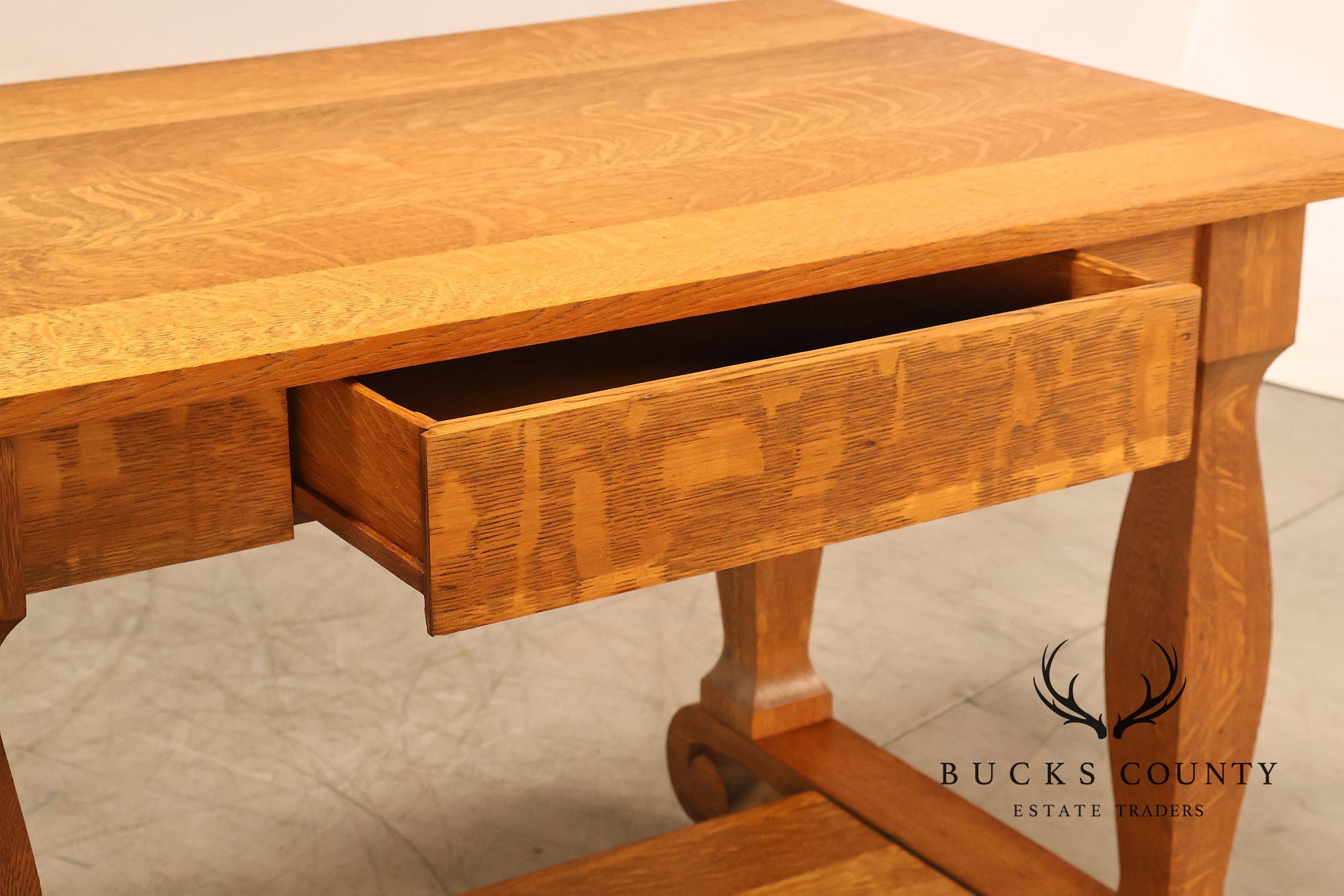 Empire Style Antique Oak Library Table