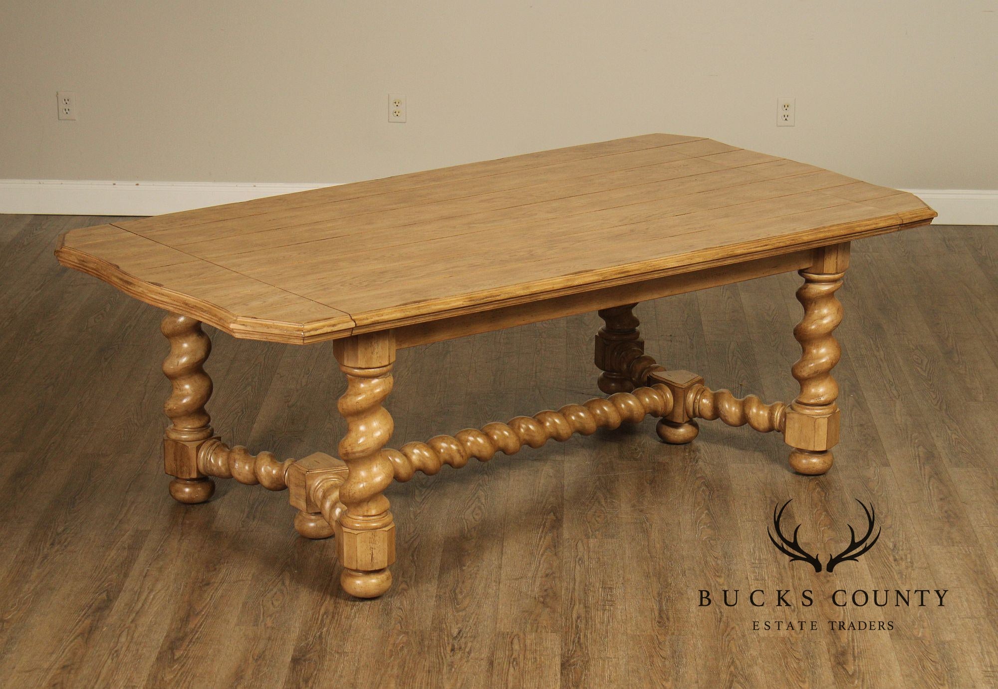 Bernhardt Spanish Revival Style Oak Extension Dining Table