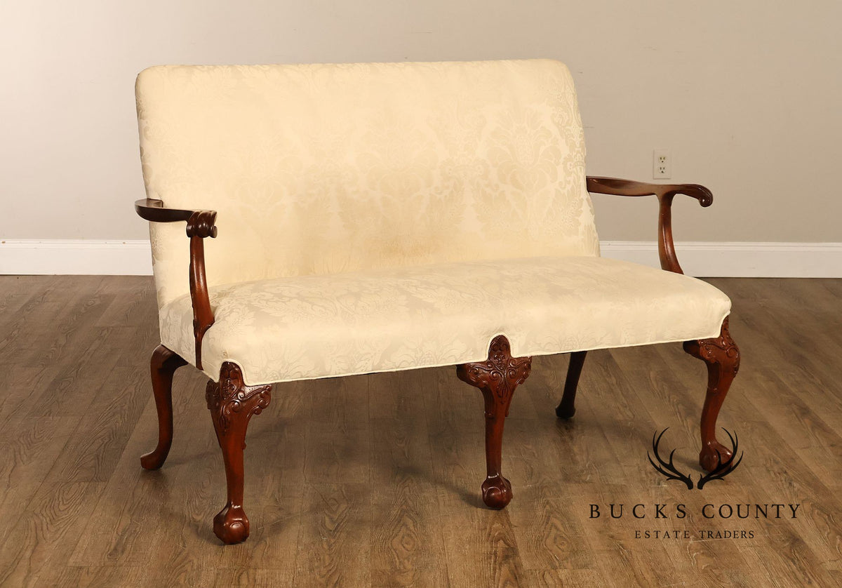 Southwood Chippendale Style Carved Frame Settee