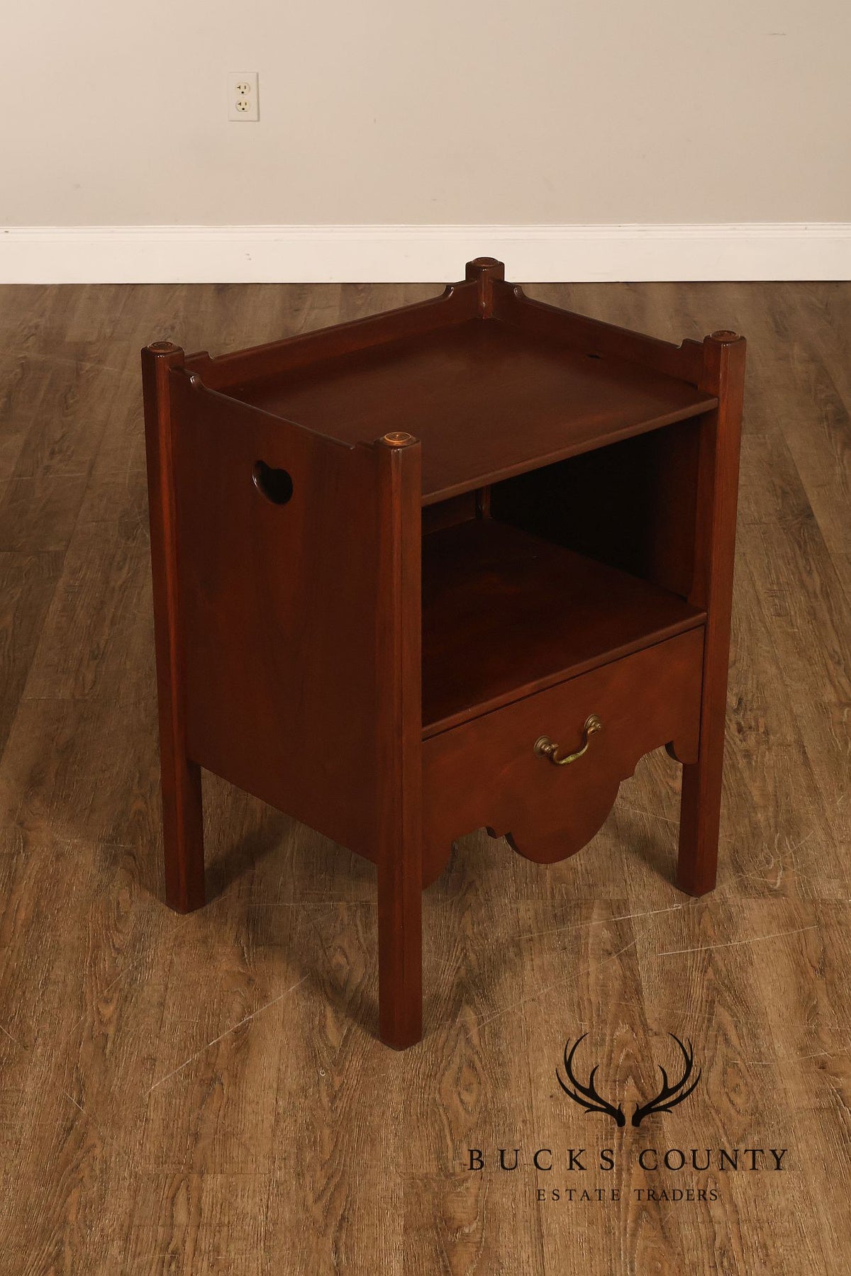 Custom Made Traditional One-Drawer Bedside Nightstand By Mark A. Krebs