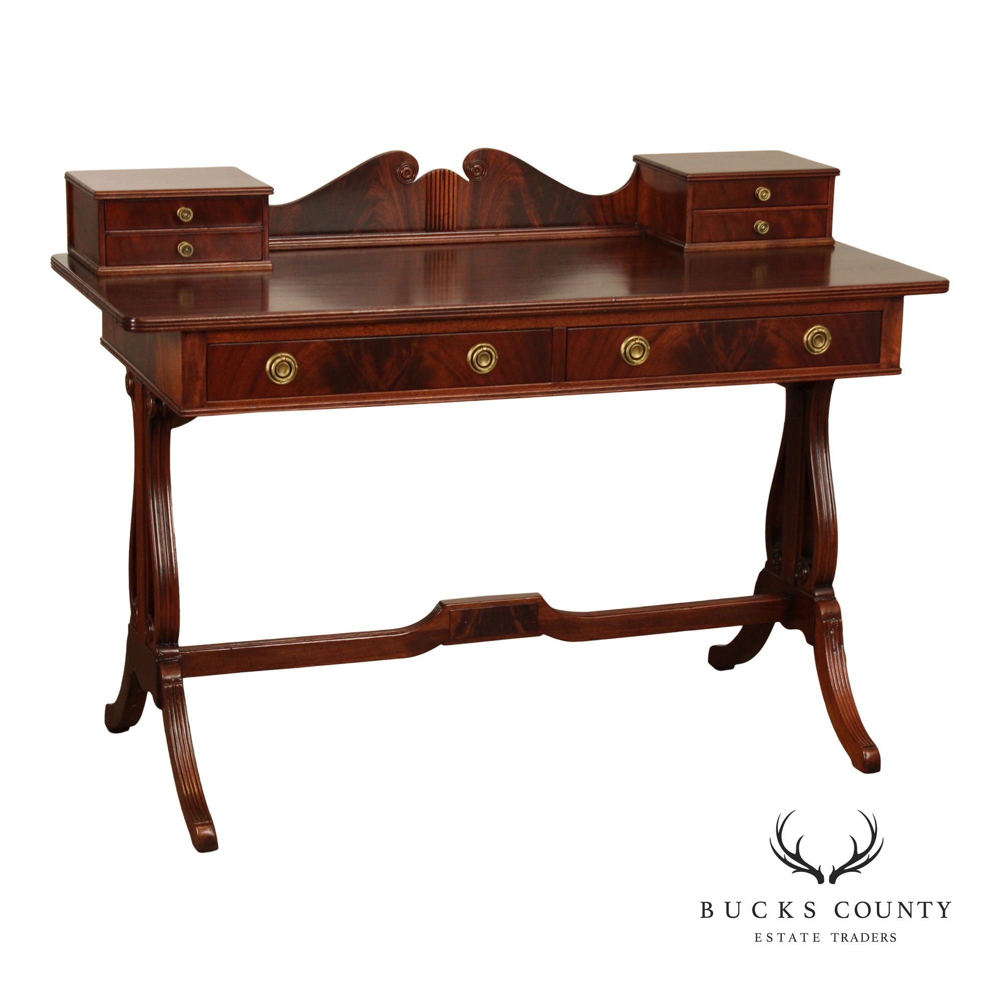 English Regency Style Vintage Mahogany Writing Desk