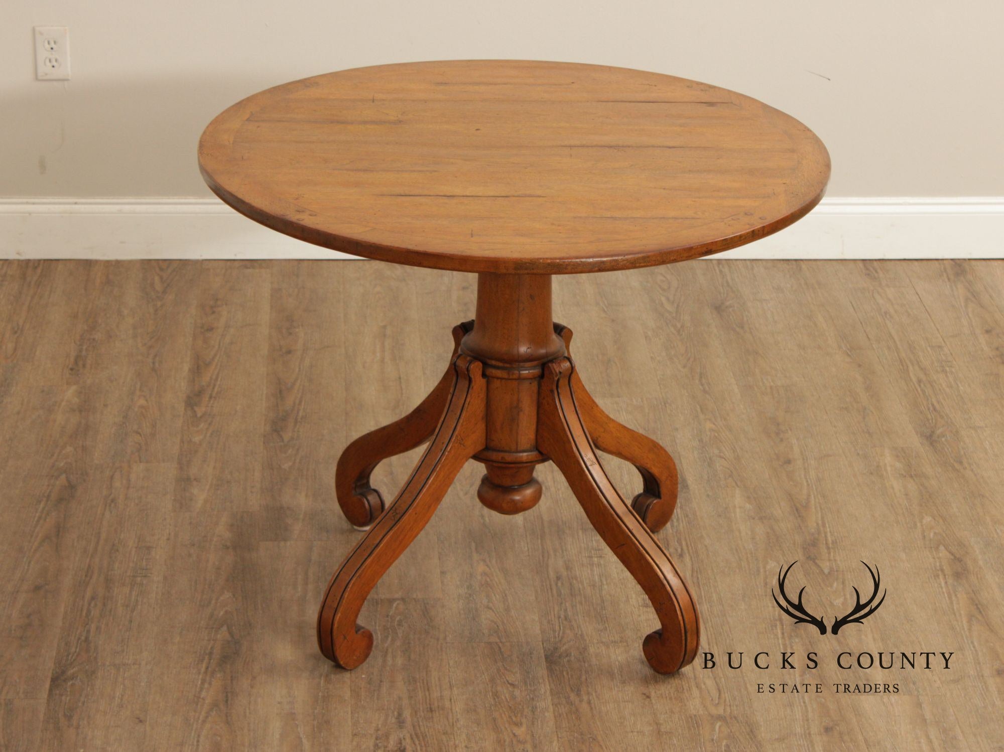 Bausman & Co. Italian Regency Style Walnut Pedestal Center Table