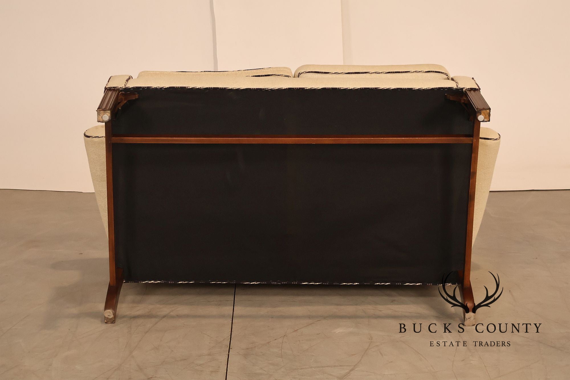 Ethan Allen Vintage Chippendale Style Upholstered Loveseat