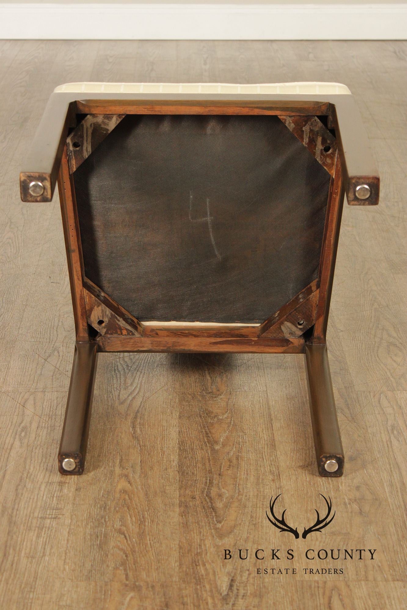 Mid Century Asian Influenced  Set of Six Mahogany Dining Chairs