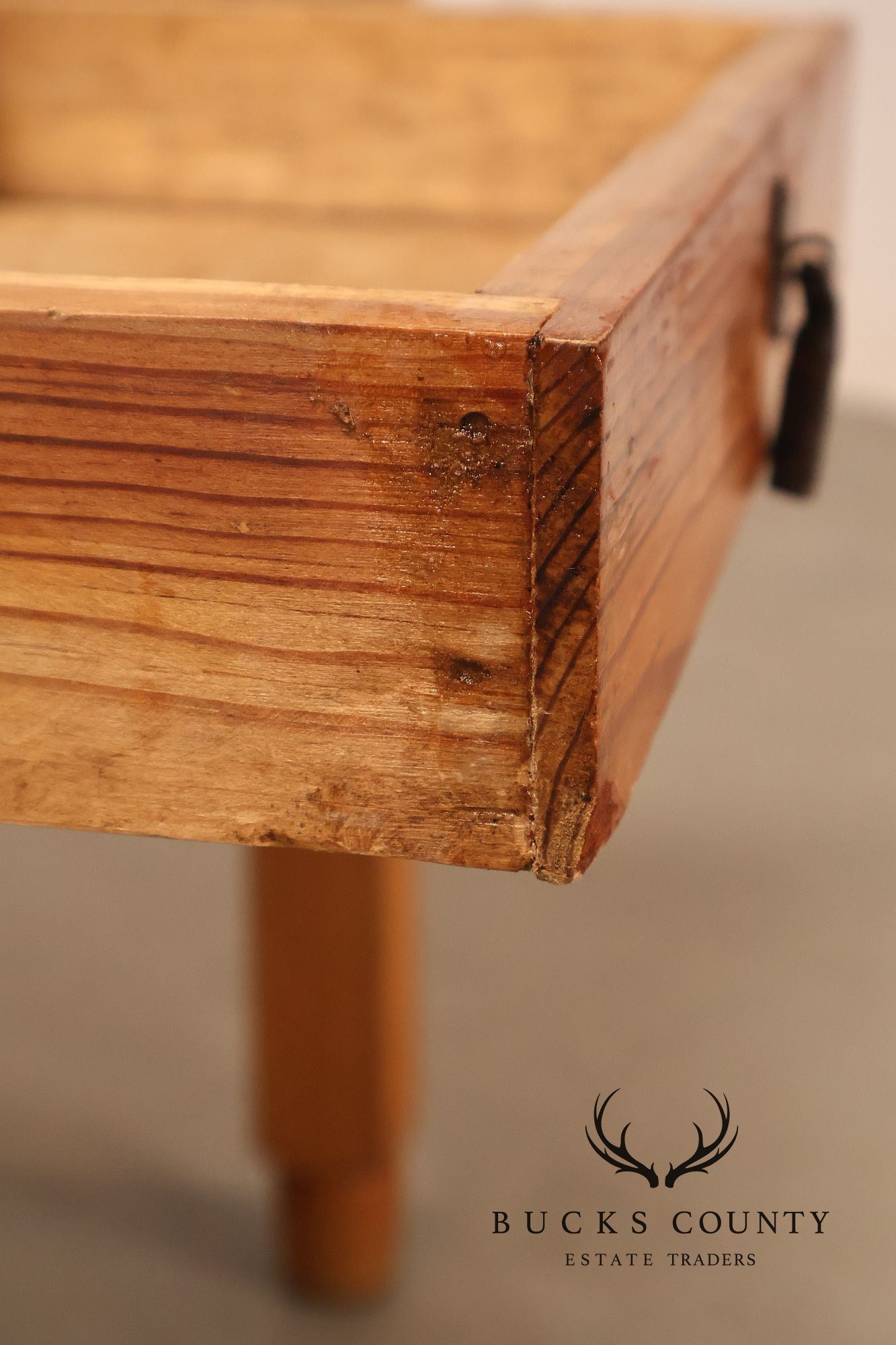 Mexican Pine Vintage Rustic One Drawer Writing or Dining Table