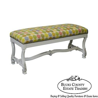 Custom Painted French Louis XIV Style Bench