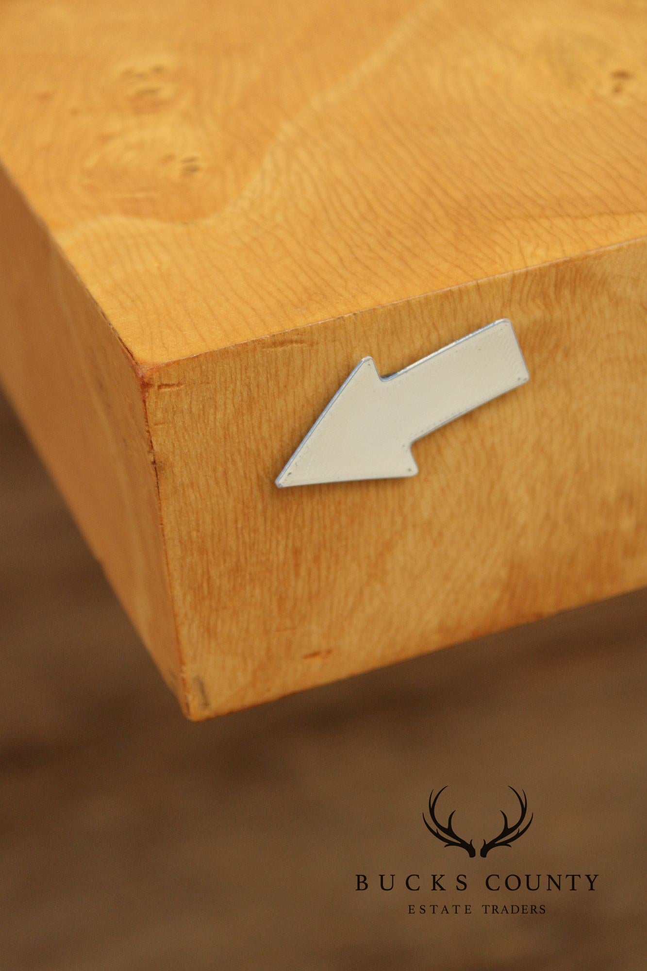 Milo Baughman Style Burlwood Extension Dining Table with 2 Leaves