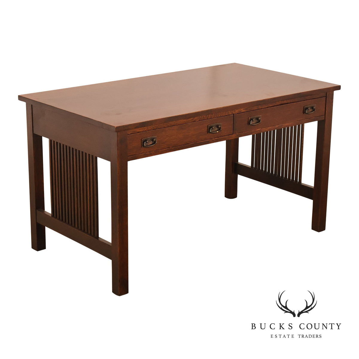 Stickley Mission Collection Oak Spindle Writing Desk