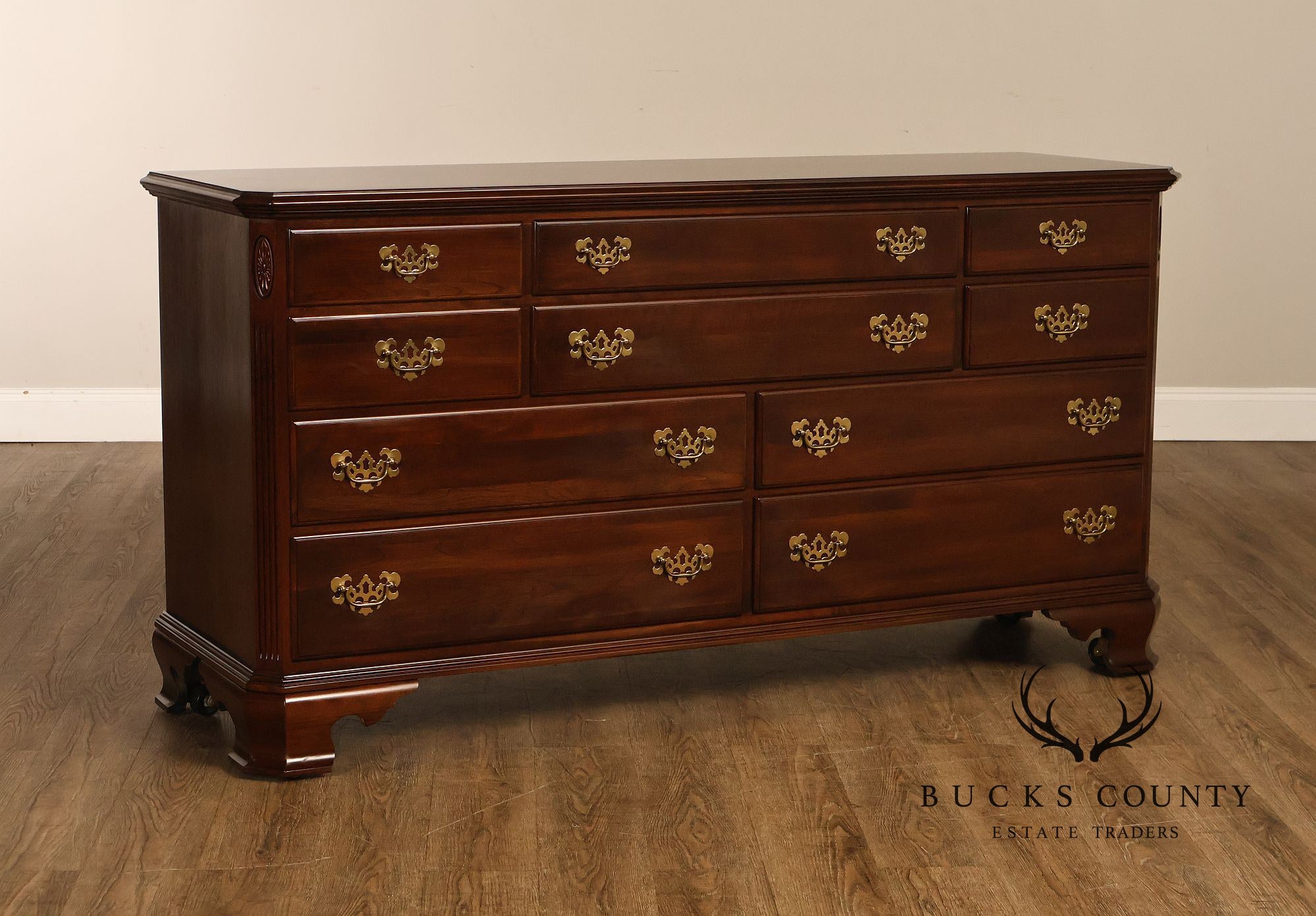 Ethan Allen 'Georgian Court' Cherry Long Dresser
