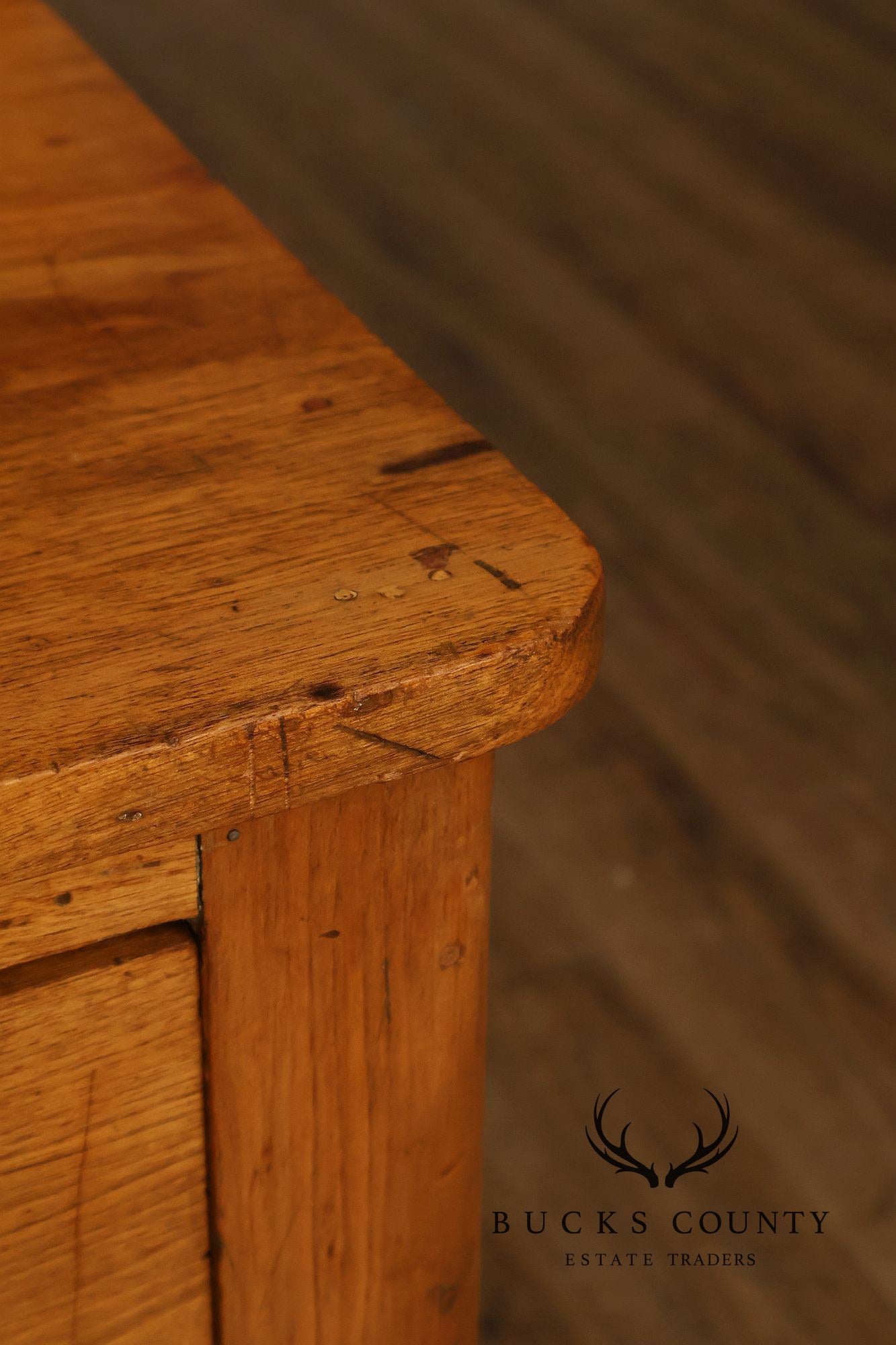 Antique Primitive Country Pine Three-Drawer Chest