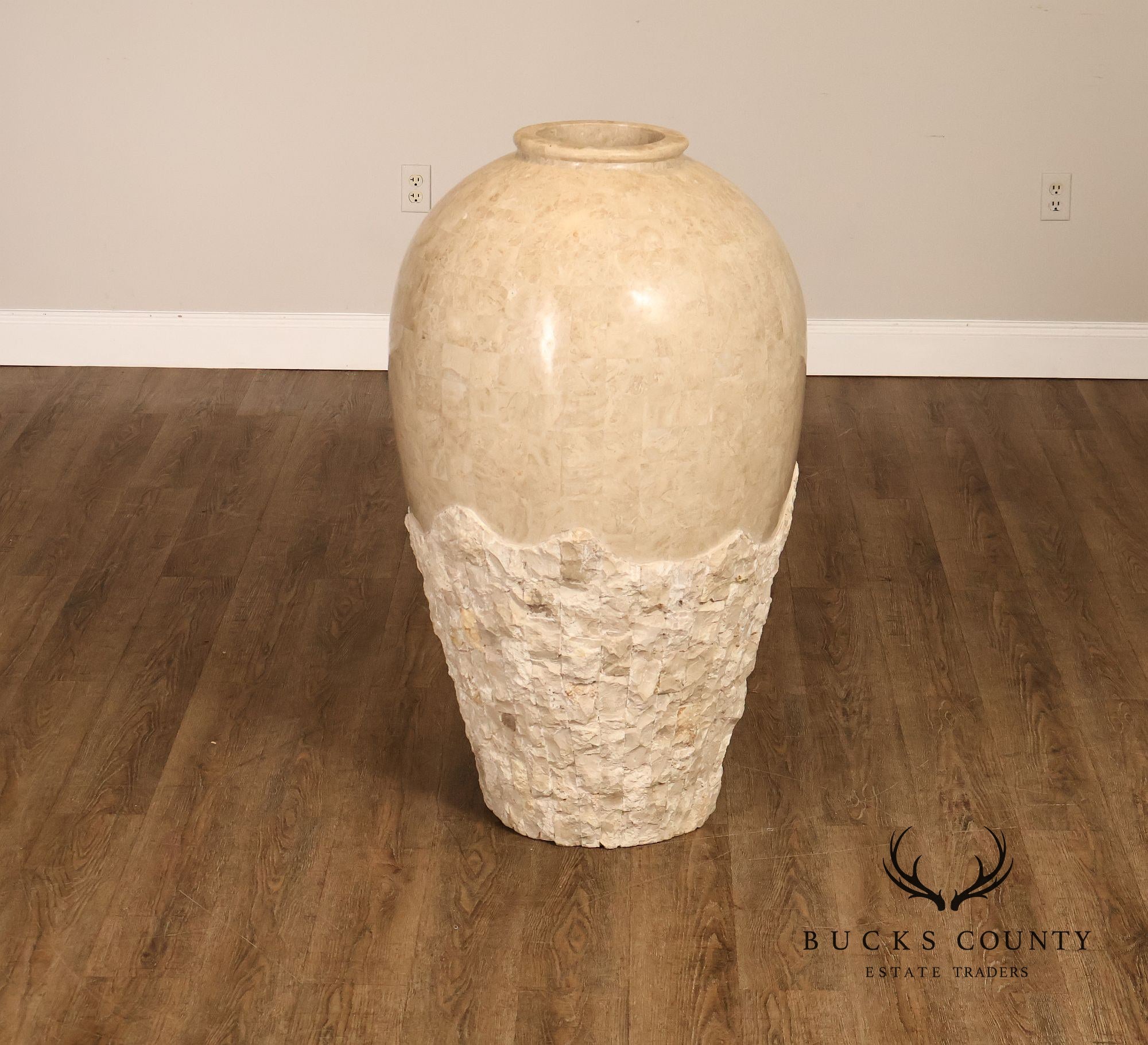 Contemporary Tessellated Stone Floor Vase