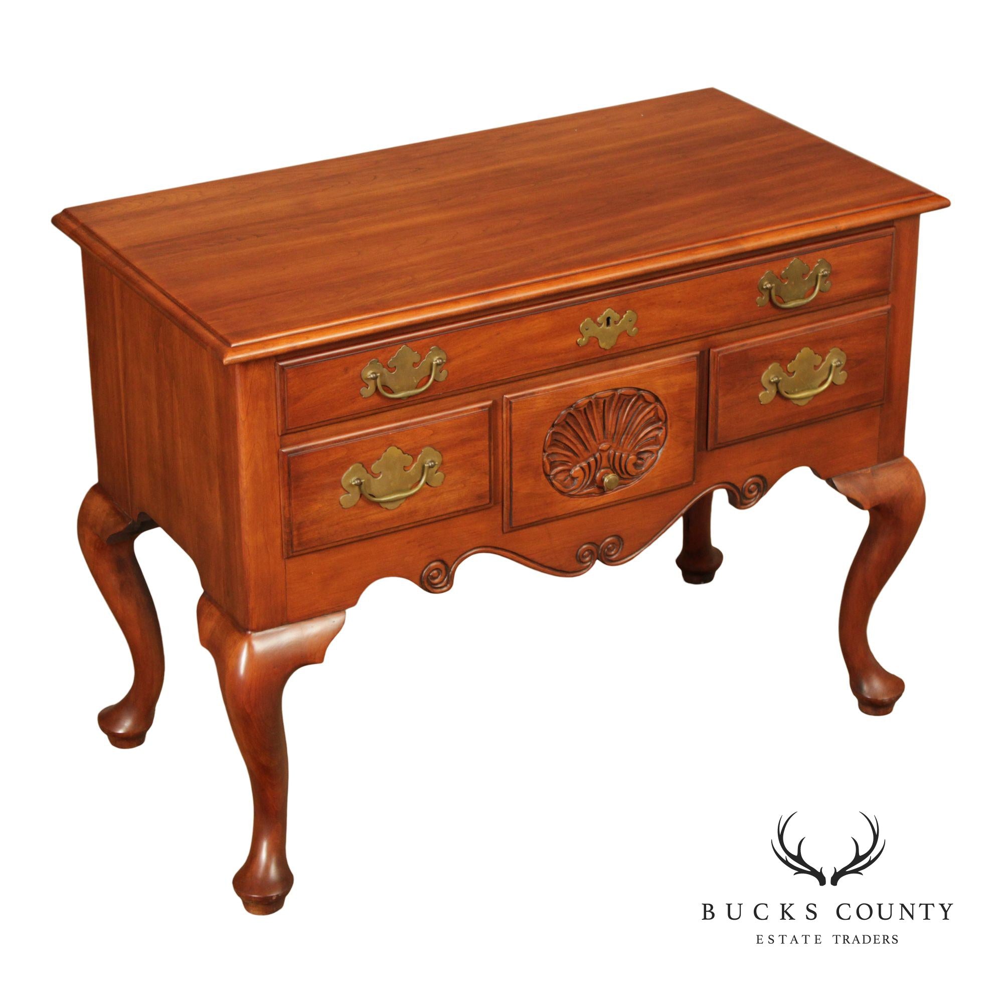 Henkel Harris Solid Wild Black Cherry Queen Anne Lowboy