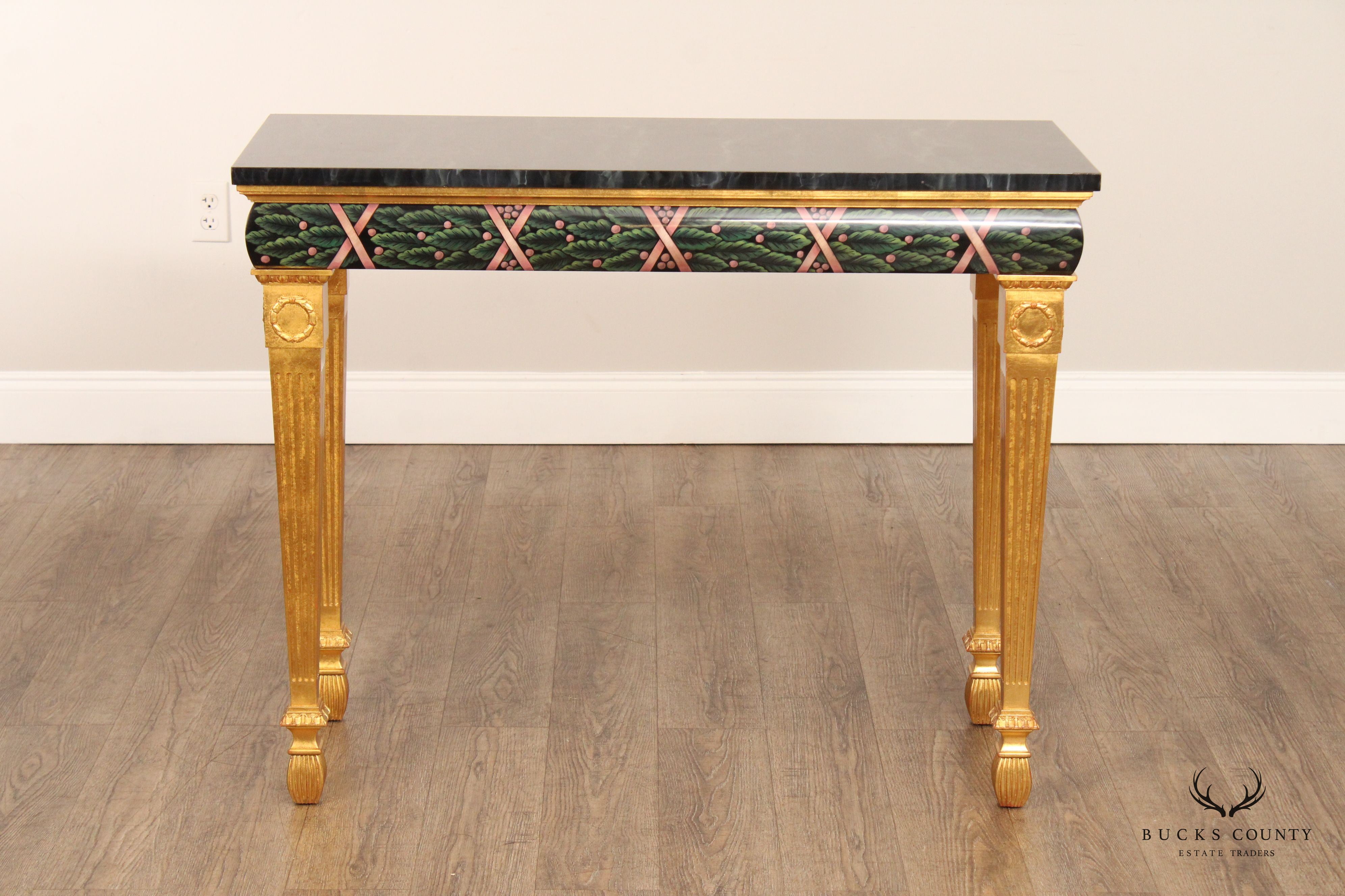 Karges Neoclassical Style Gold Painted Sofa Table