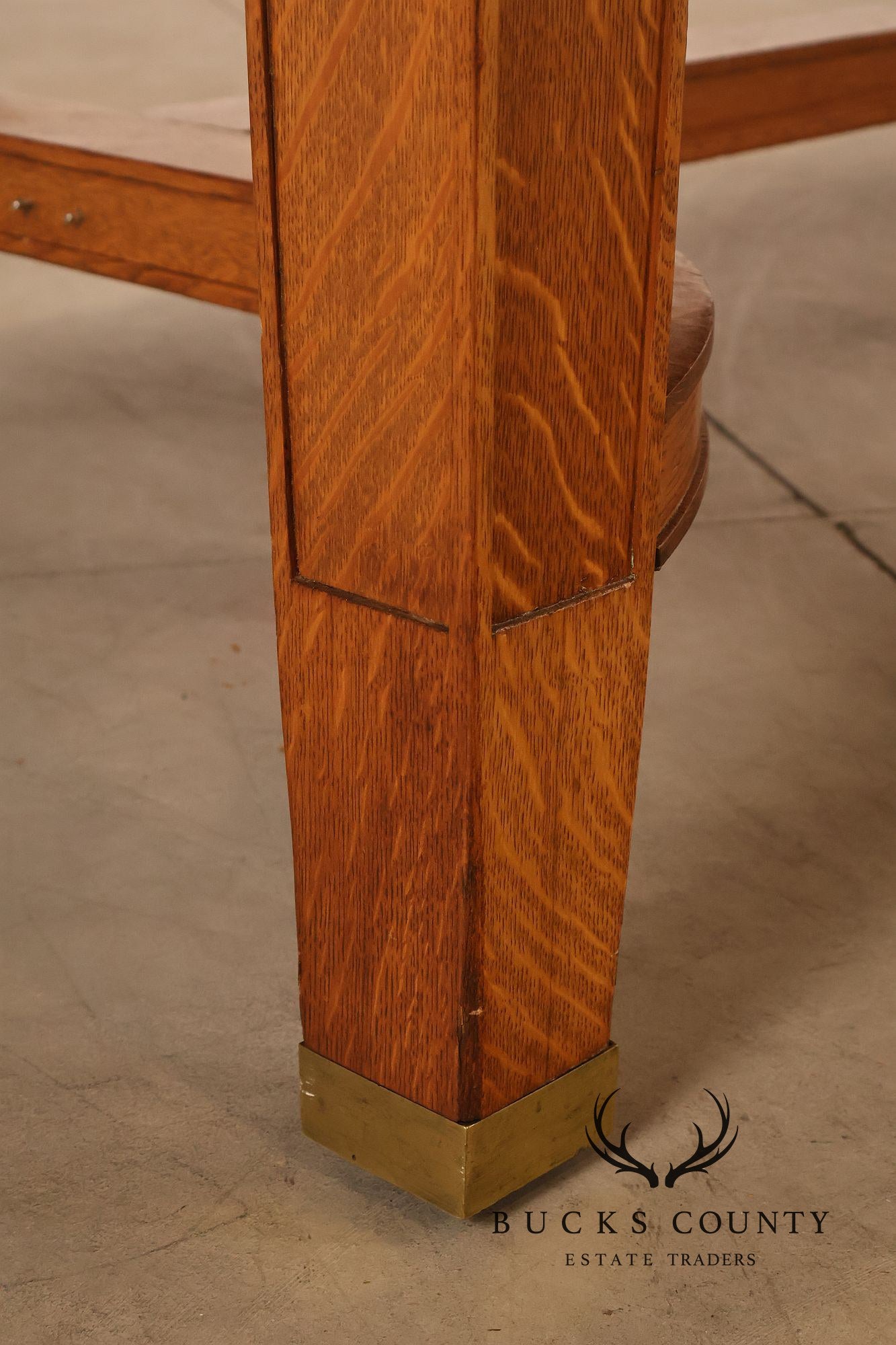 Arts & Crafts Style Large Oak Library Table
