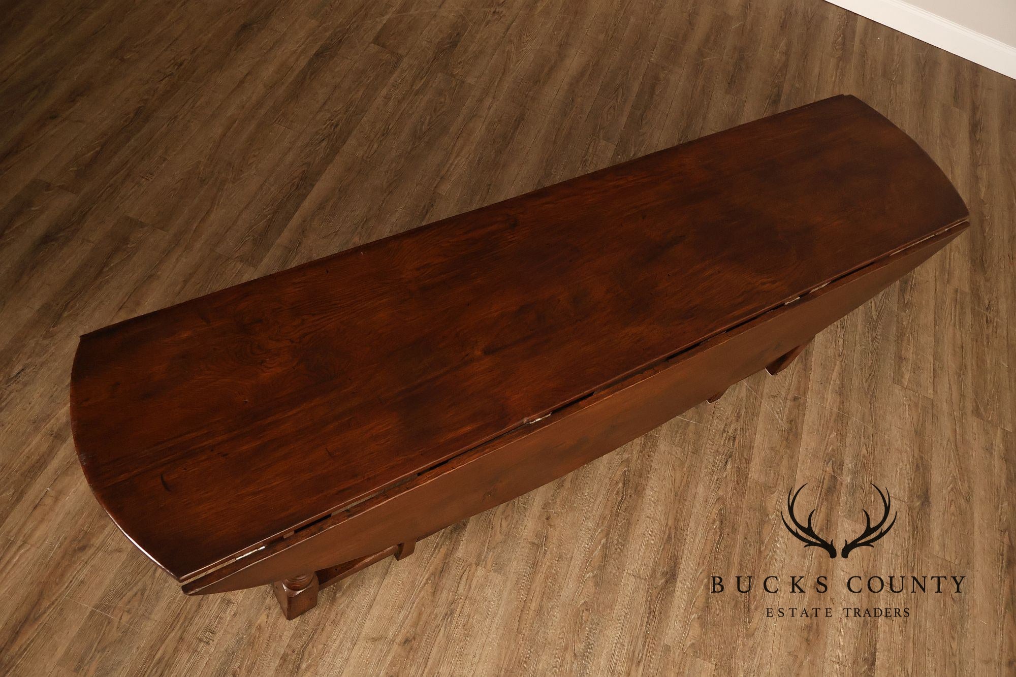 English Oak Large Gateleg Drop Leaf Dining Table