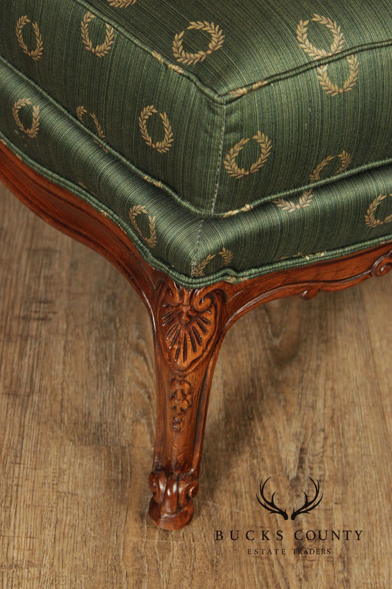 Sherrill Furniture Rococo Style Carved Ottoman