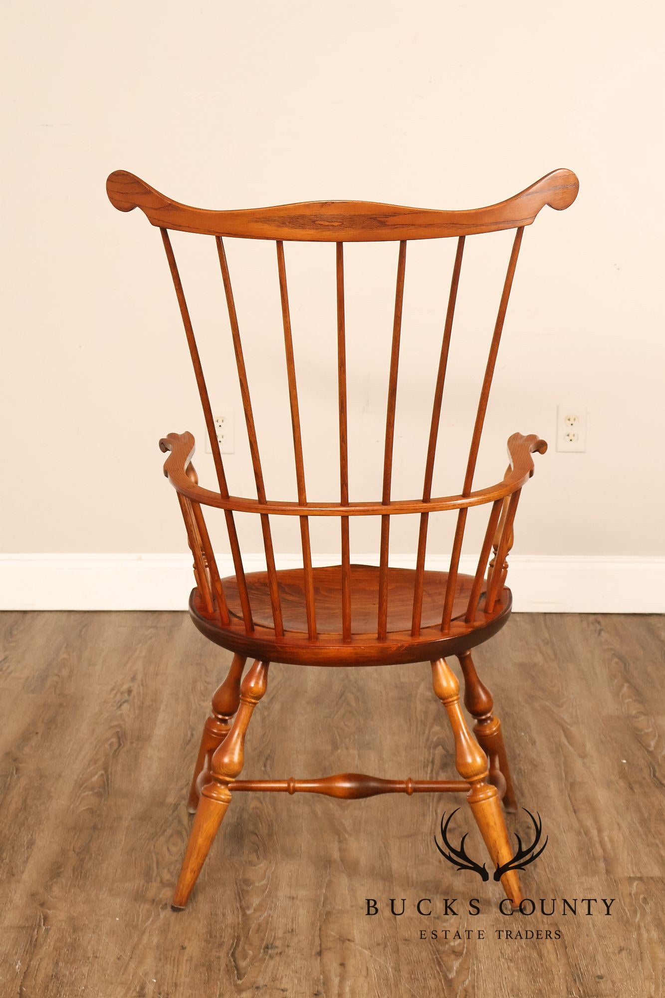 Nichols and Stone Pair of Oak Windsor Armchairs