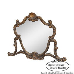 1920s Rococo Gilt Wood Carved Vanity Mirror