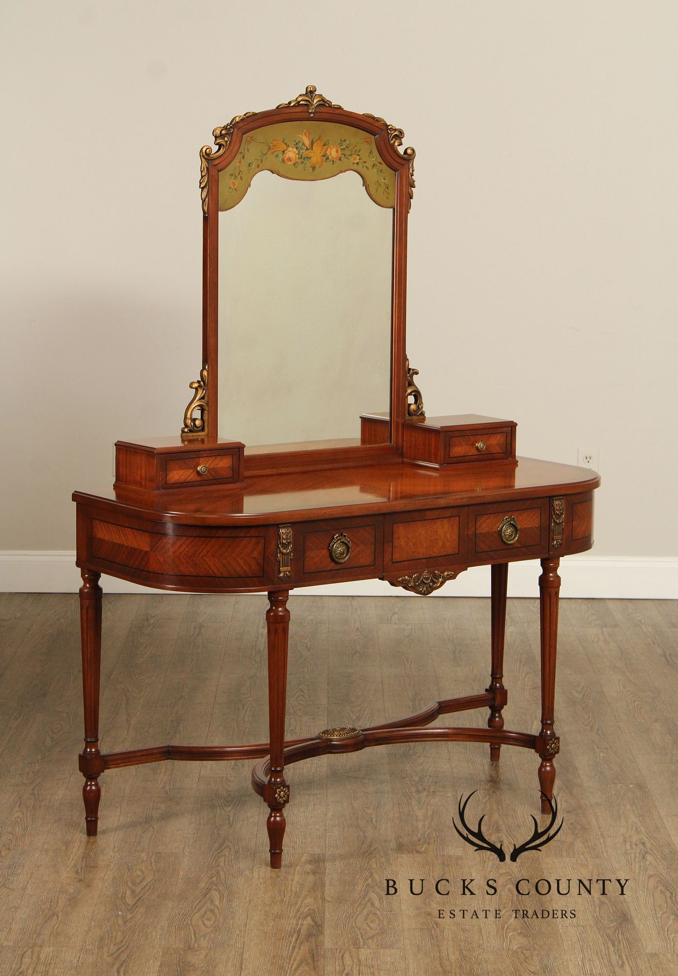 Tobey Furniture Co. Mahogany and Satinwood French Style Vanity