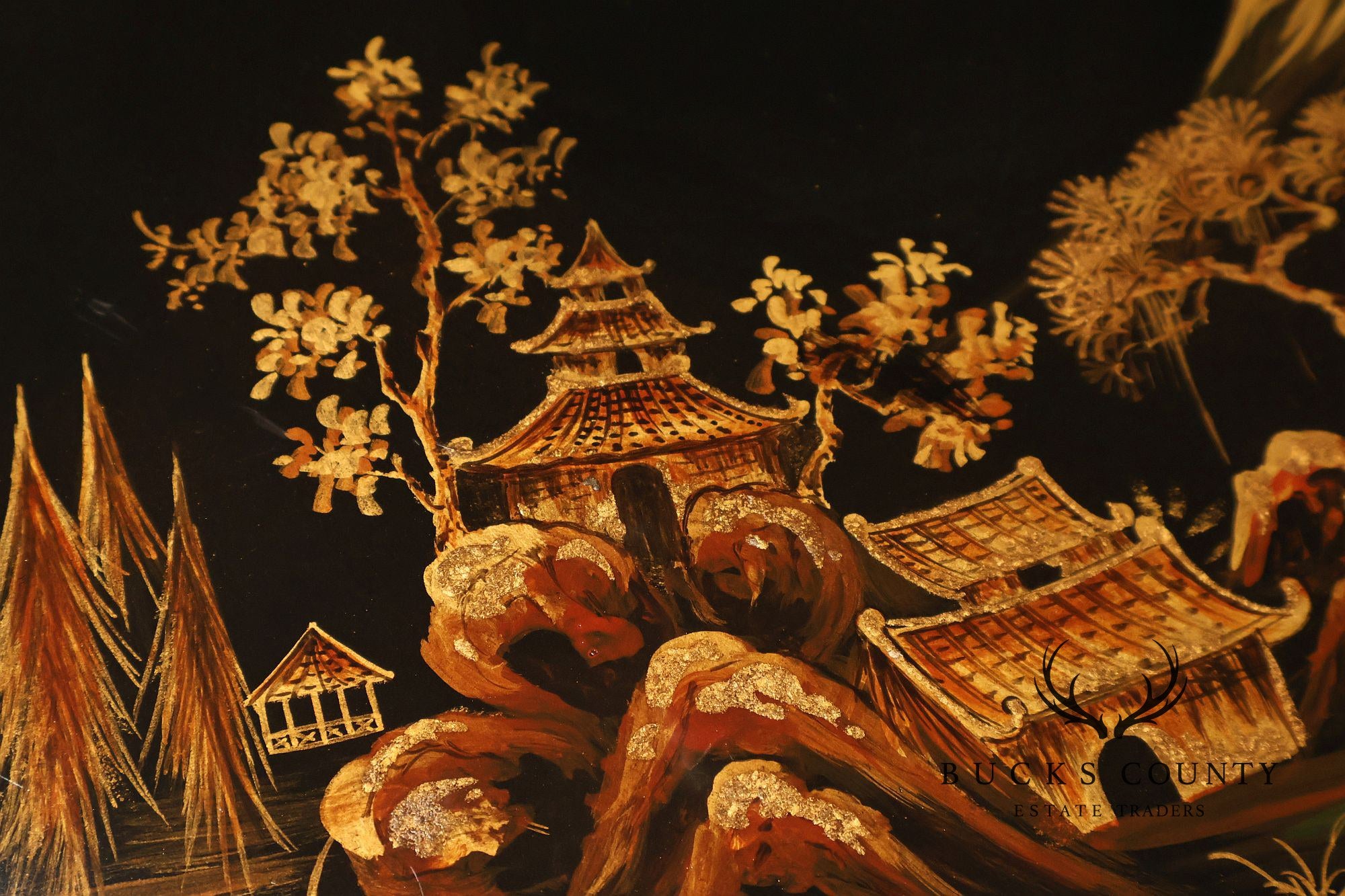 Chinoiserie Decorated Drop Front Secretary Desk