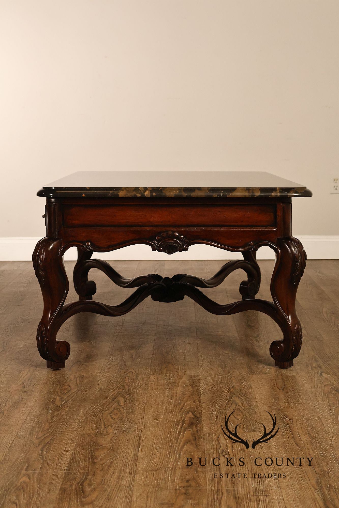 Henredon Carlyle Collection Louis XV Style Marble Top Cocktail Table
