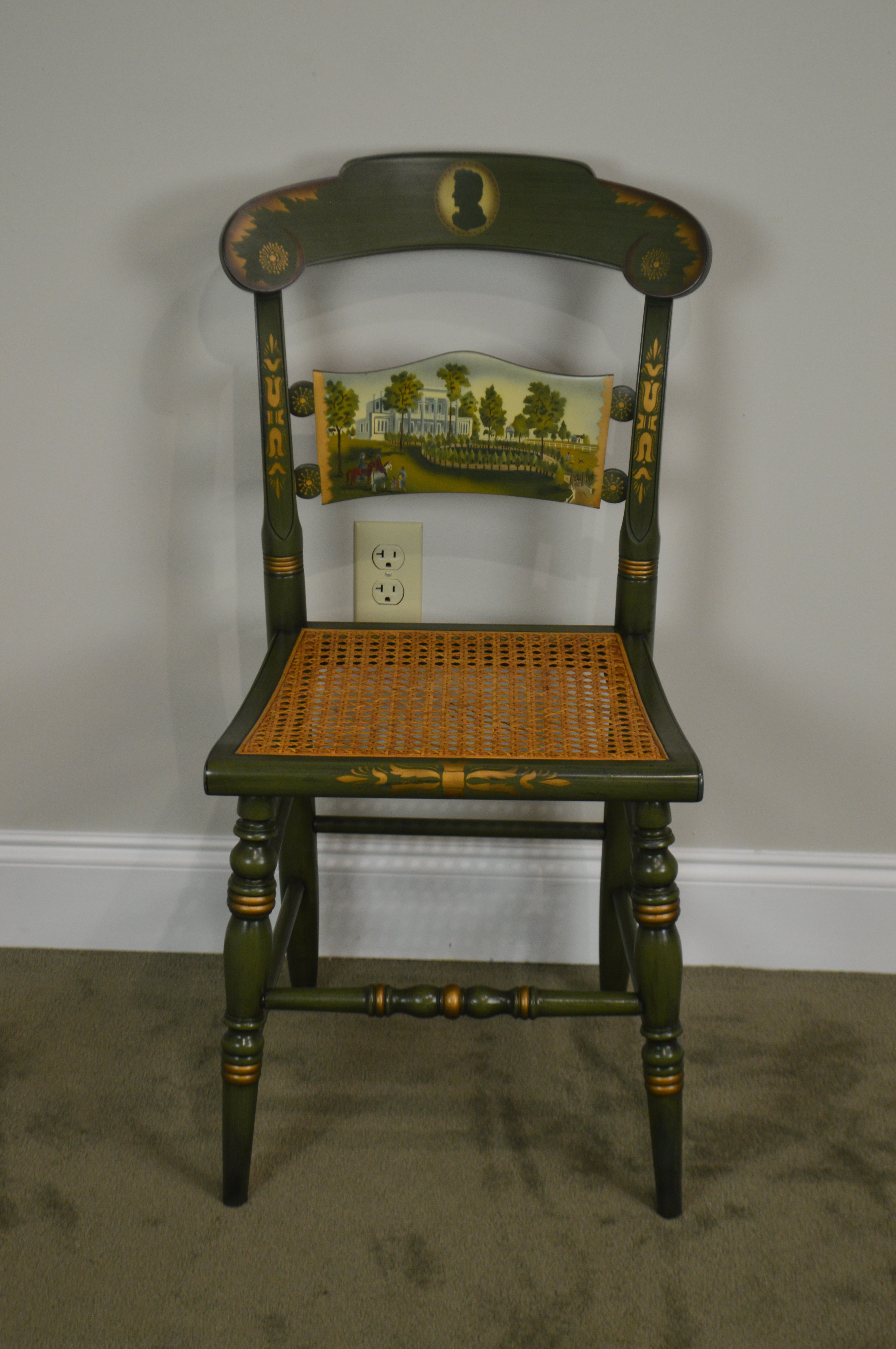 Hitchcock Andrew Jackson's Hermitage Limited Edition Hand Painted Pair Side Chairs (B)