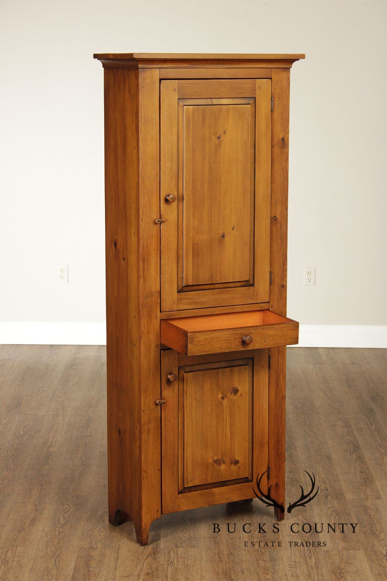 William Draper Country Classics Pine Two Door Narrow Storage Cabinet