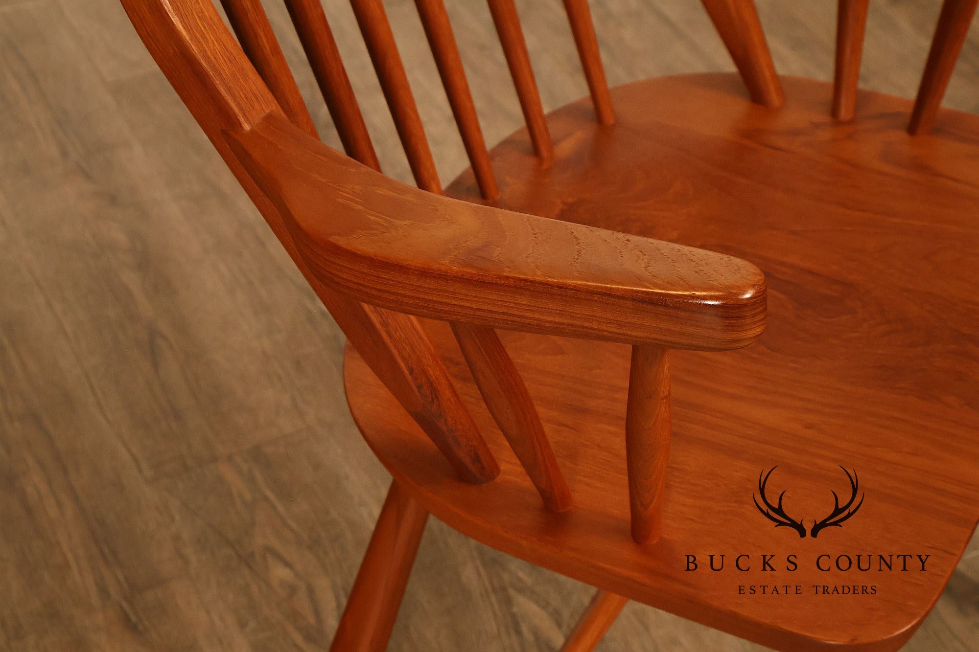 KD Sun Furniture Vintage Danish Modern Style Set of Six Teak Windsor Dining Chairs