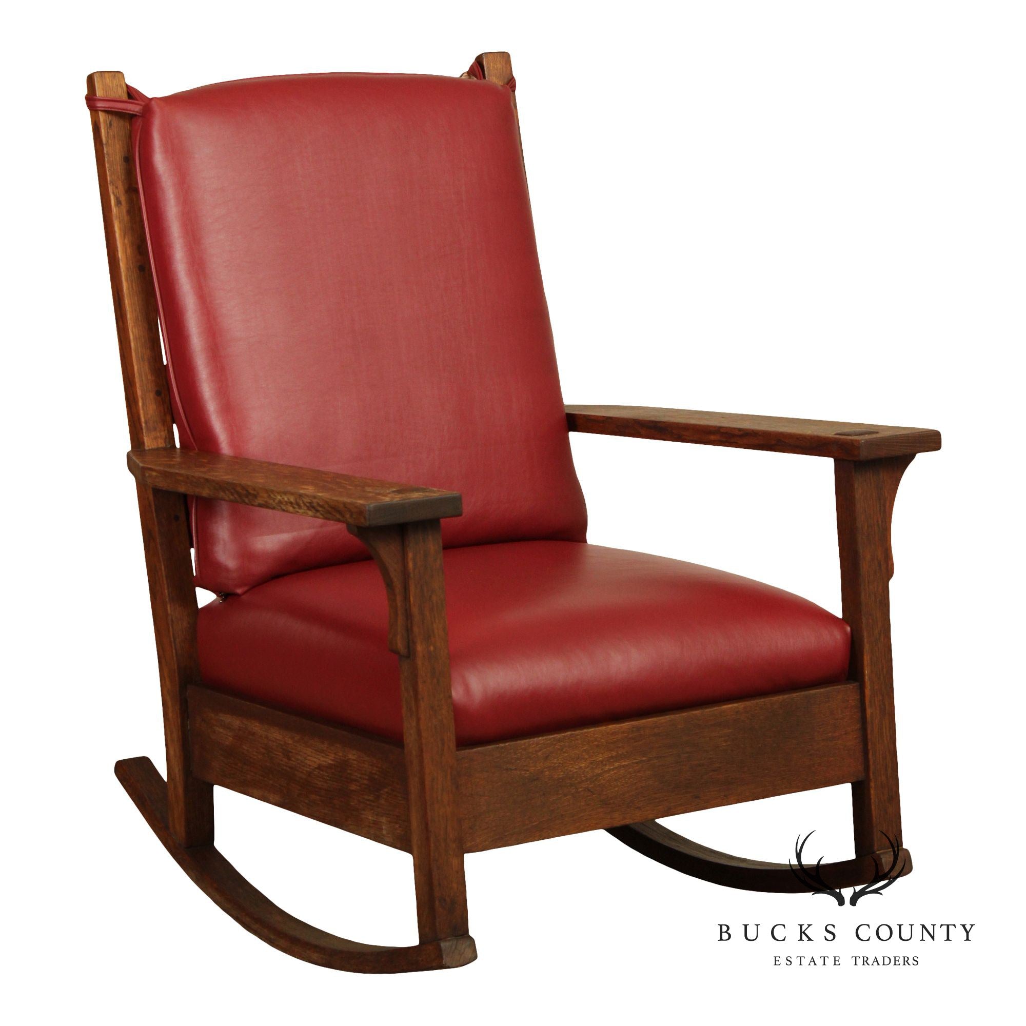 Gustav Stickley Antique Mission Oak Open Arm Rocker