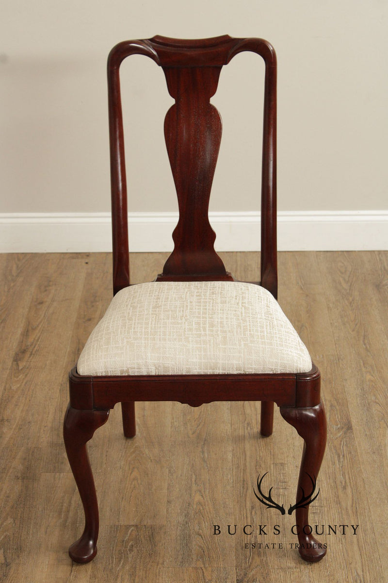 Solid Mahogany Set Of Six Queen Anne Style Dining Chairs