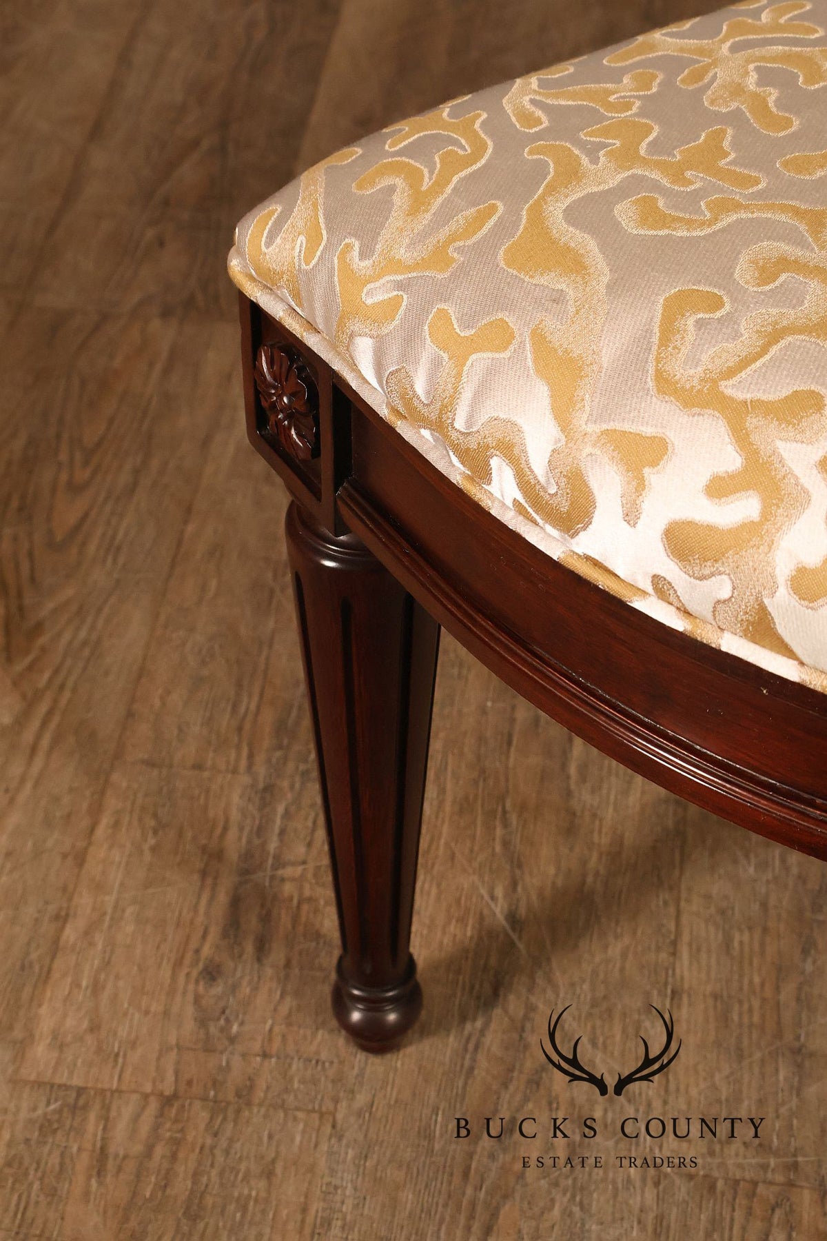 Henkel Harris French Louis XVI Mahogany Demilune Bench