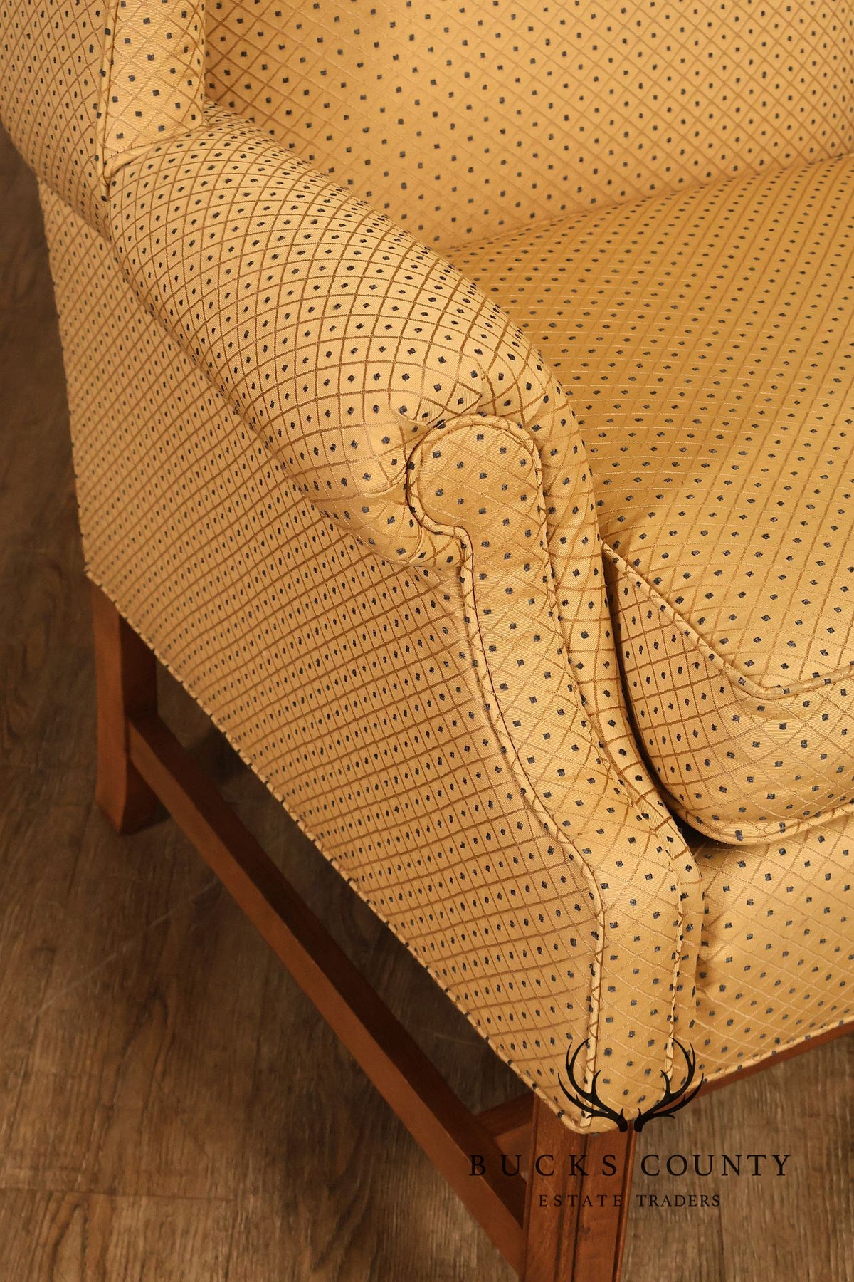 Ethan Allen Traditional Upholstered Wingback Armchair