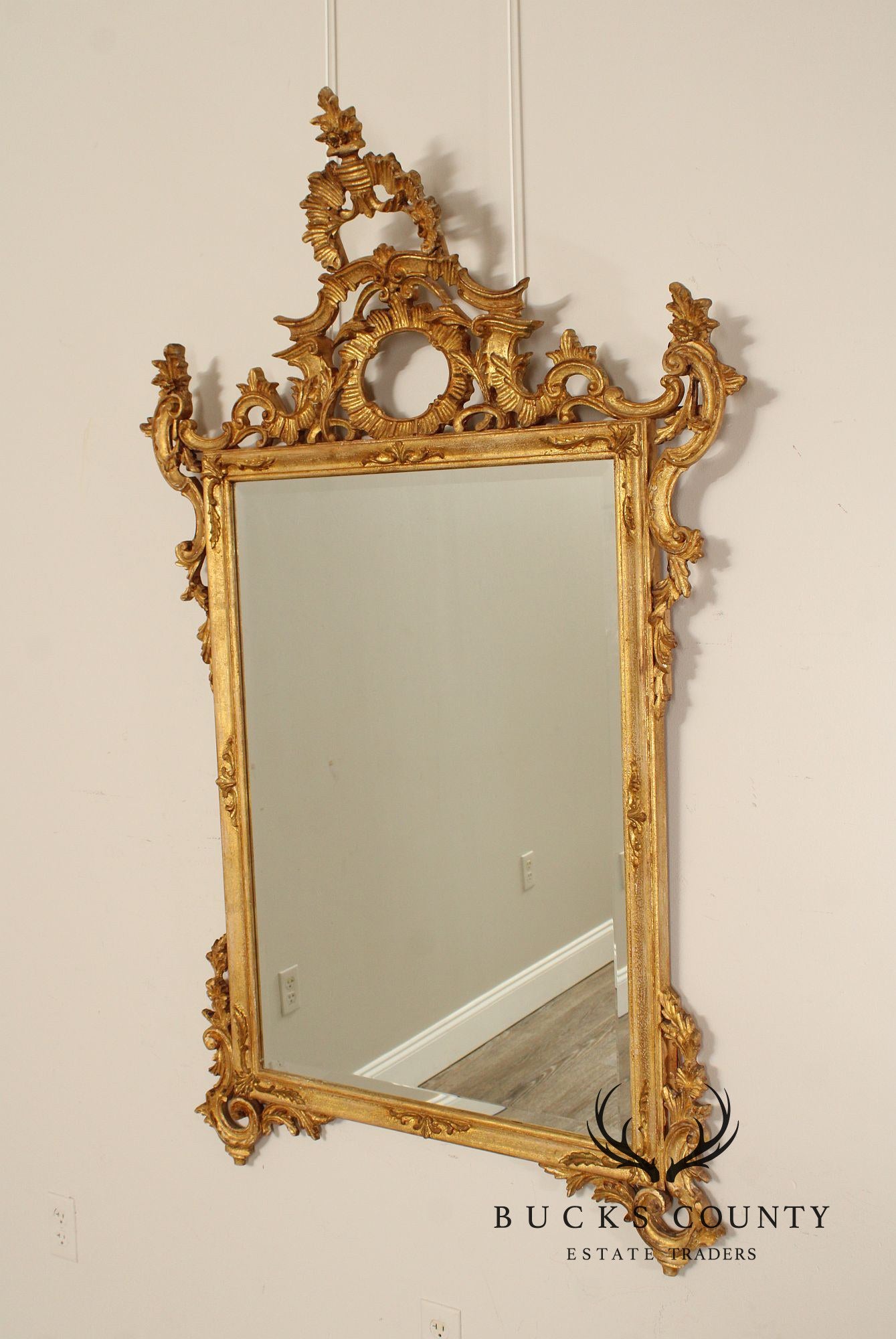 Louis J. Solomon French Louis XV Style Giltwood Mirror