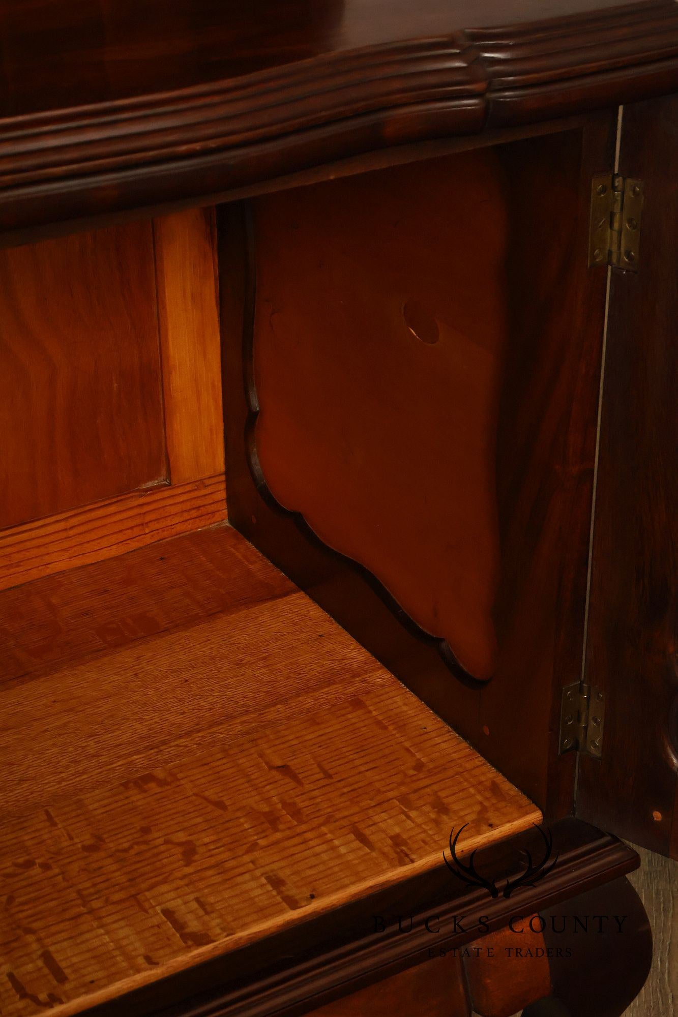 Queen Anne Style Welsh Two Piece Open Hutch Cabinet With Carved Claw & Ball Feet