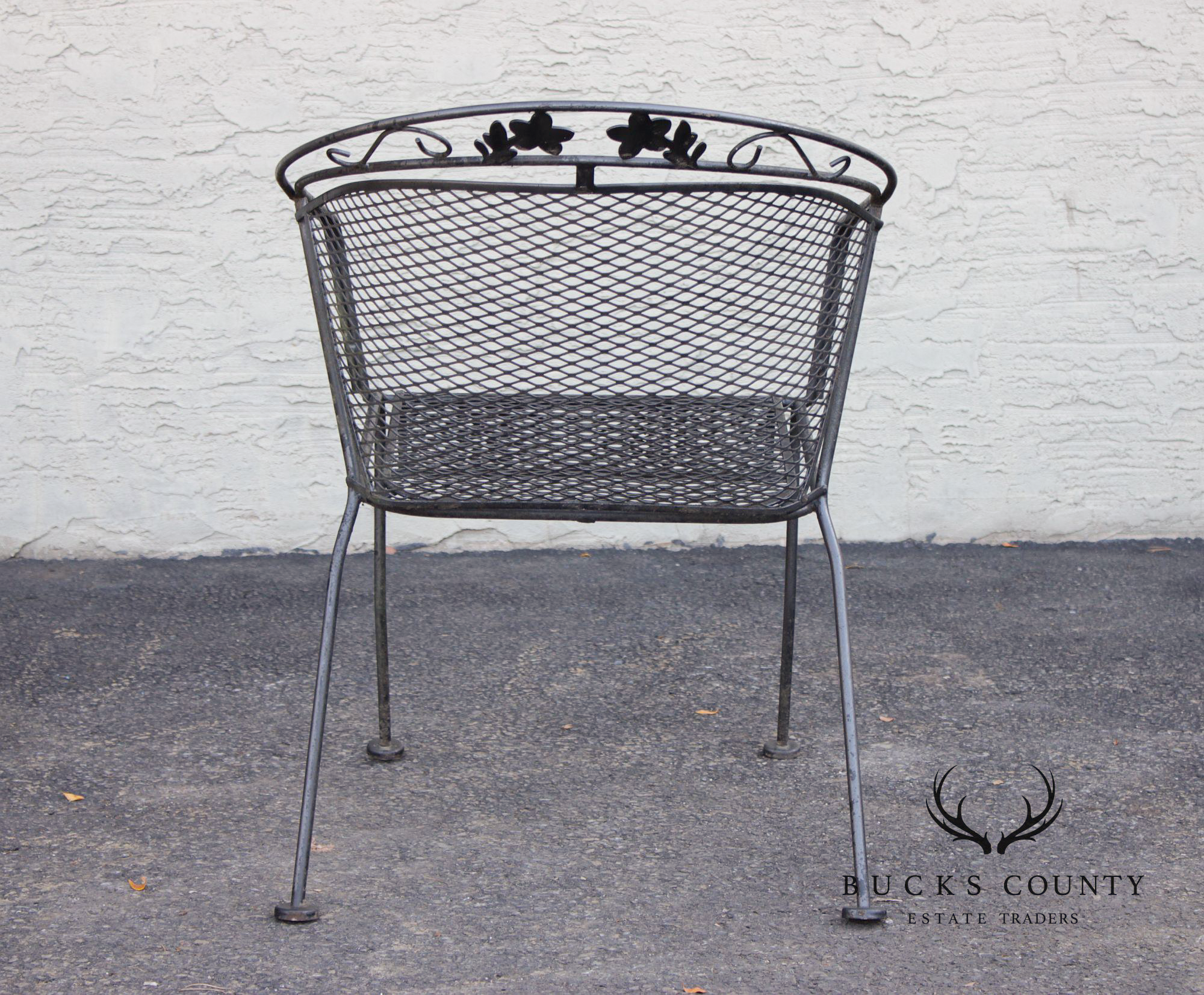 Vintage Wrought Iron Pair Of Patio Armchairs Chairs