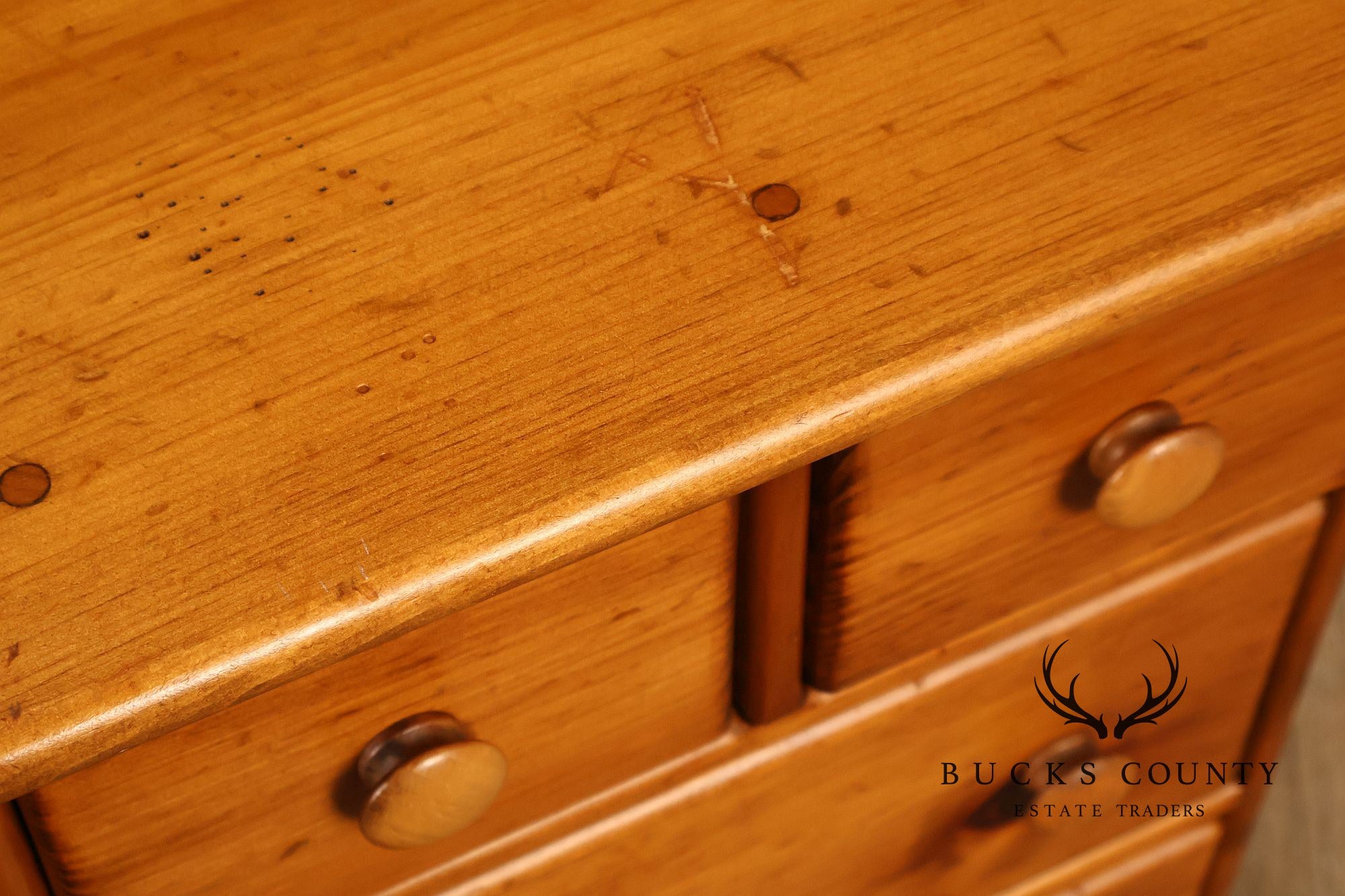 Rustic Pine Four-Drawer Nightstand