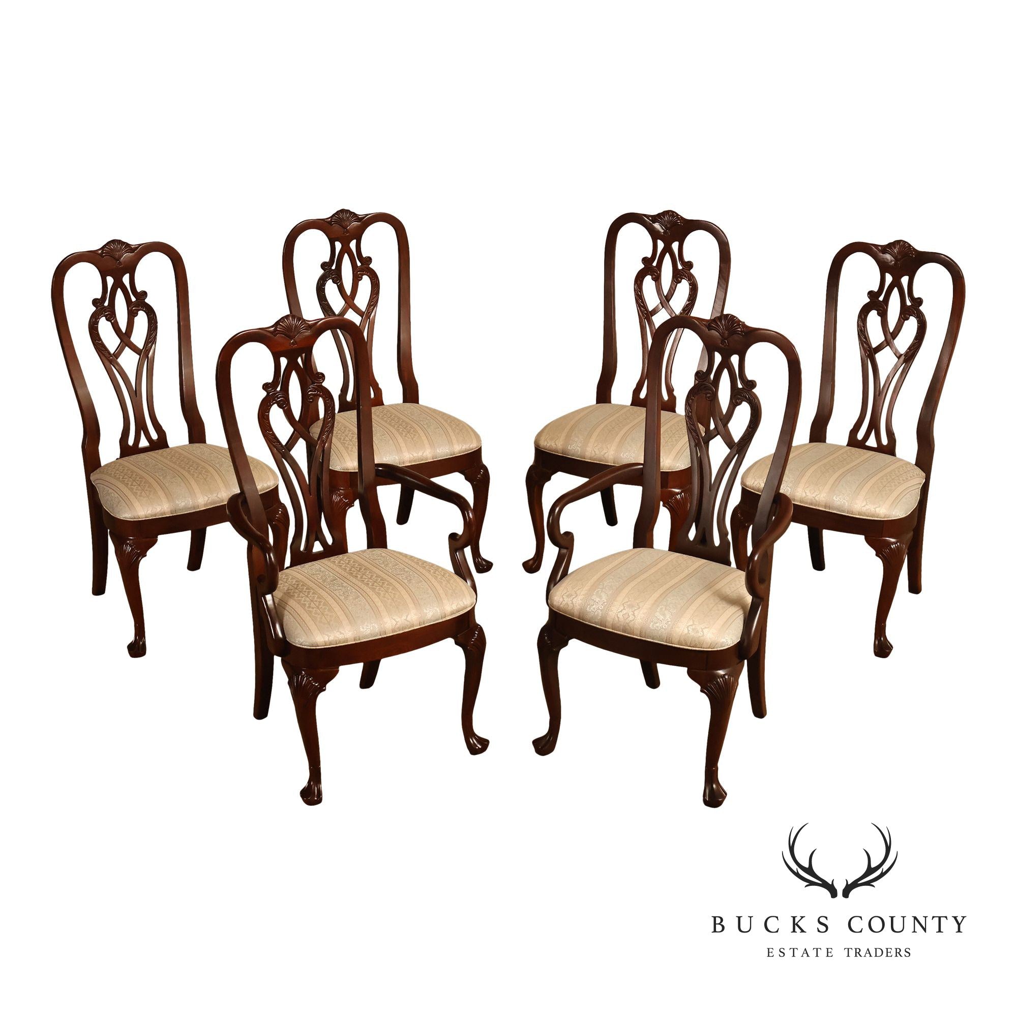Ethan Allen '18th Century Mahogany' Set of Six Dining Chairs