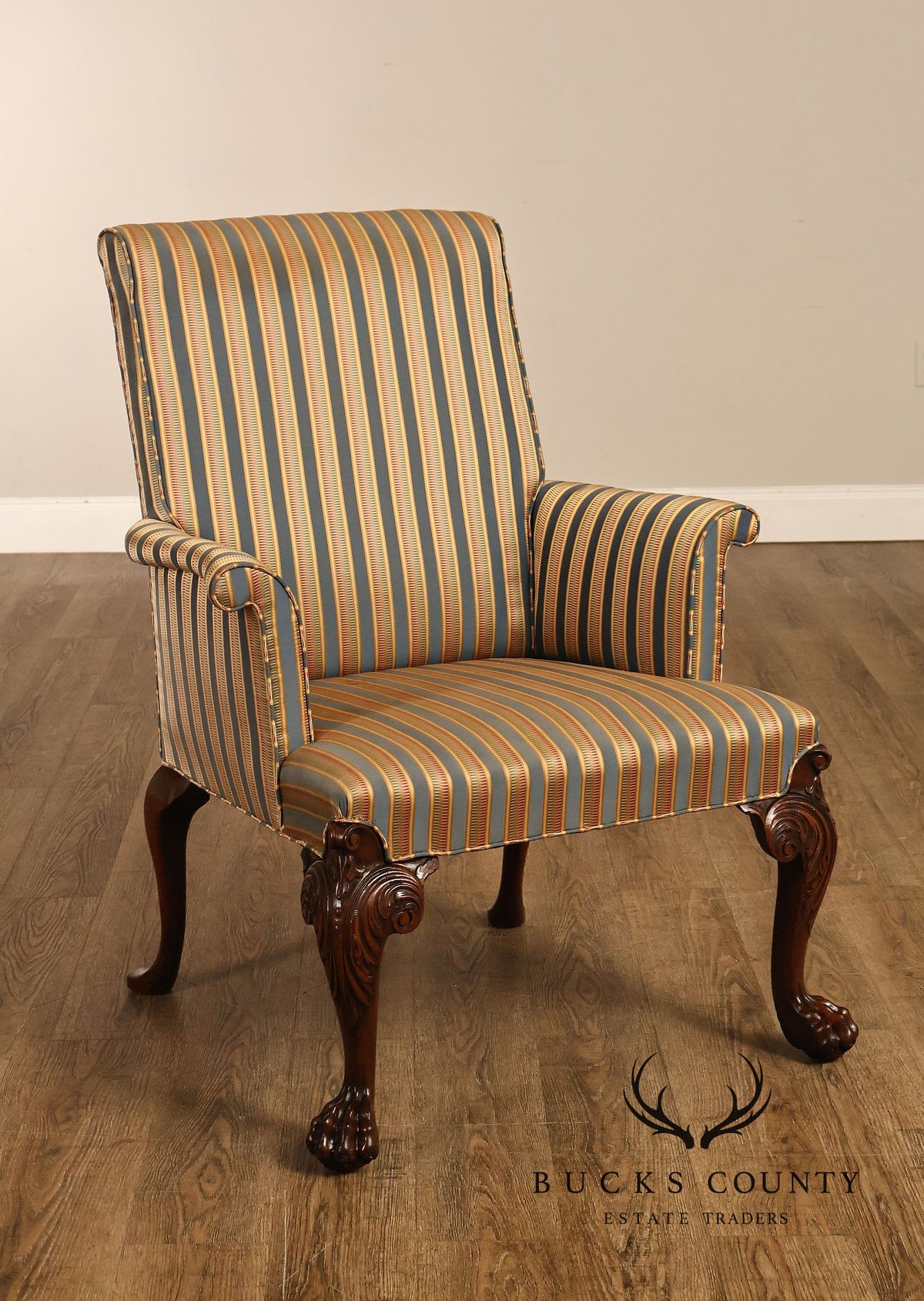 Georgian Style Carved Mahogany Armchair