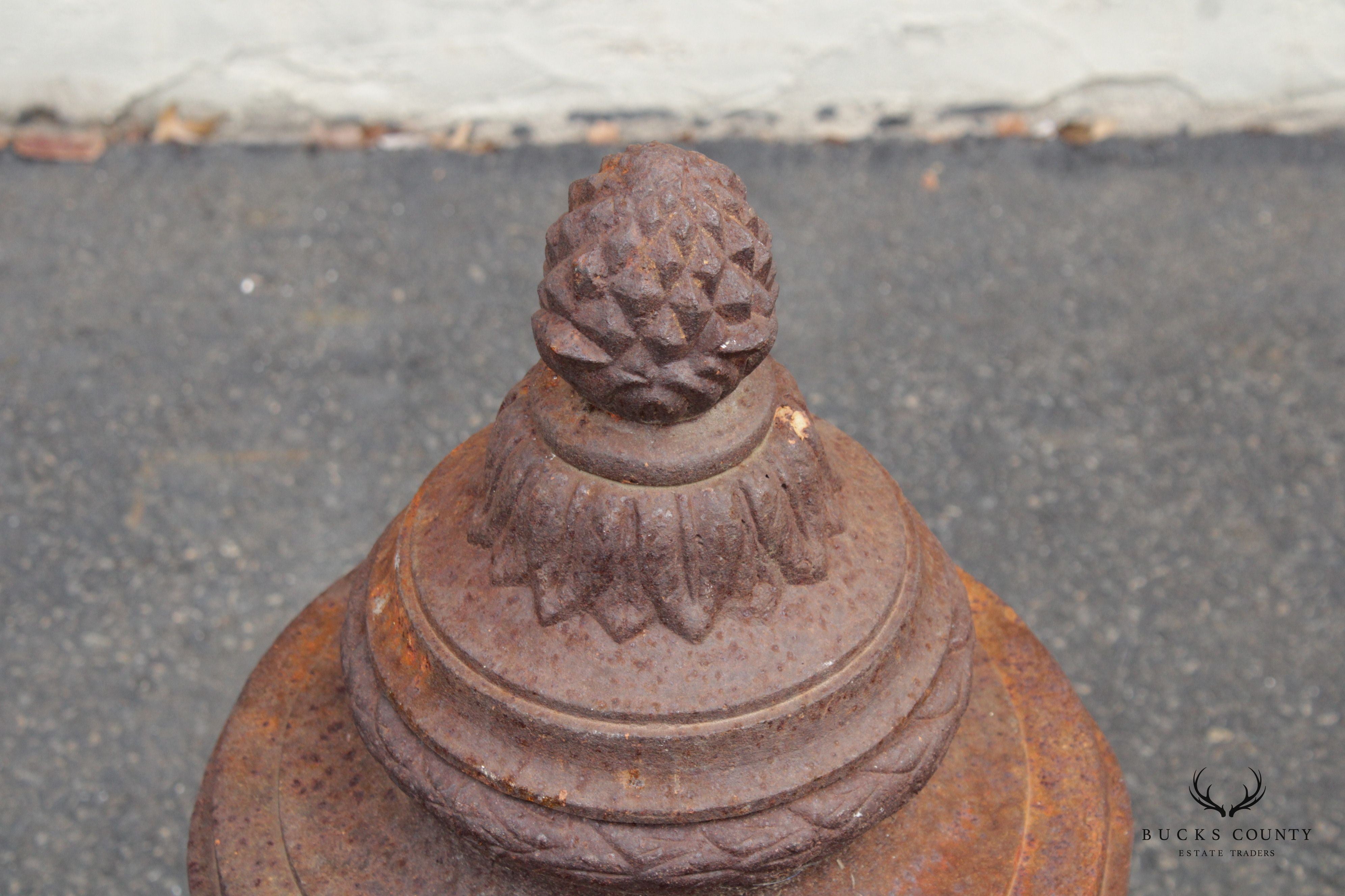 Classical Style Pair of Cast Iron Outdoor Garden Urns
