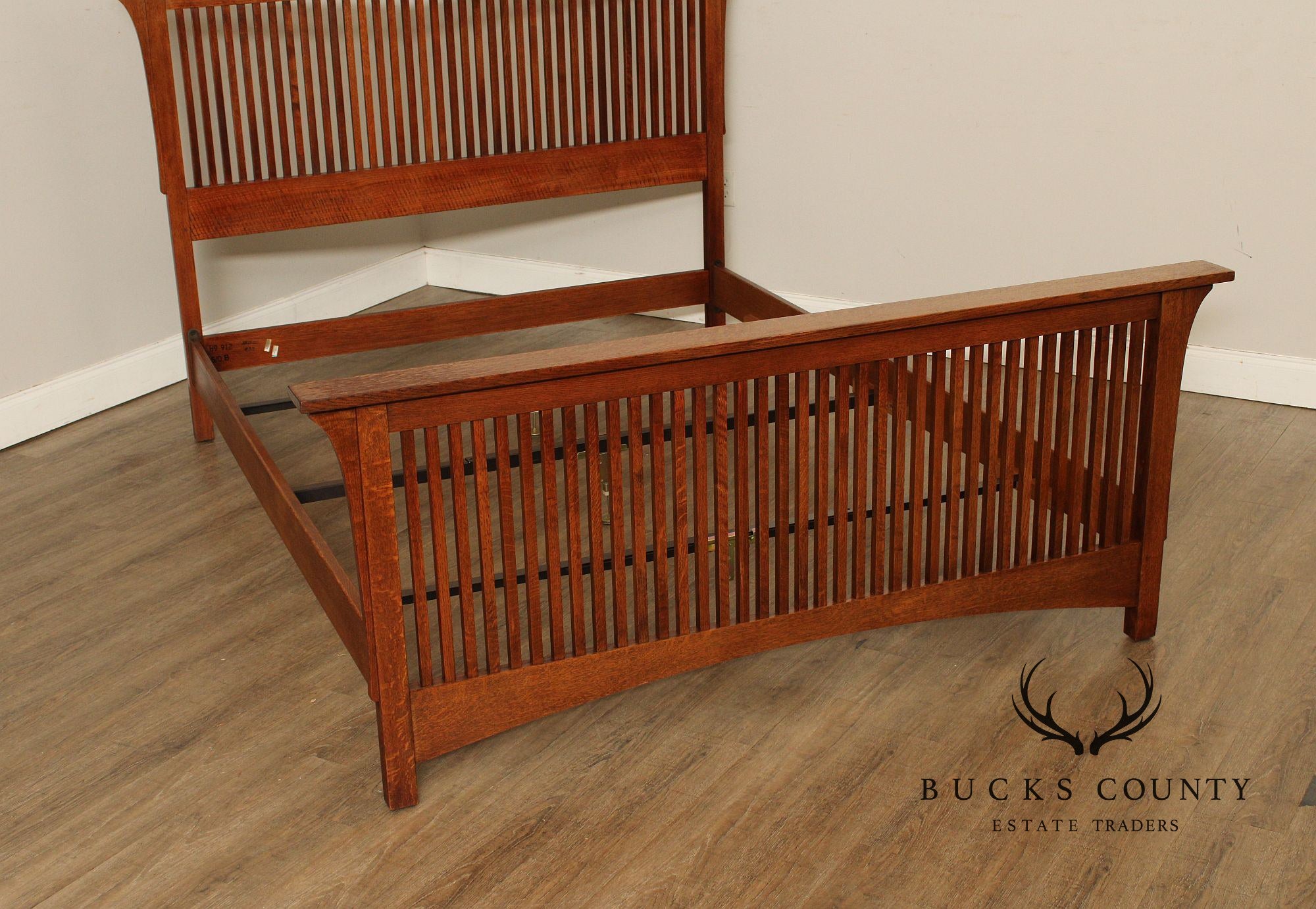 Stickley Mission Collection Oak Spindle Queen Bed