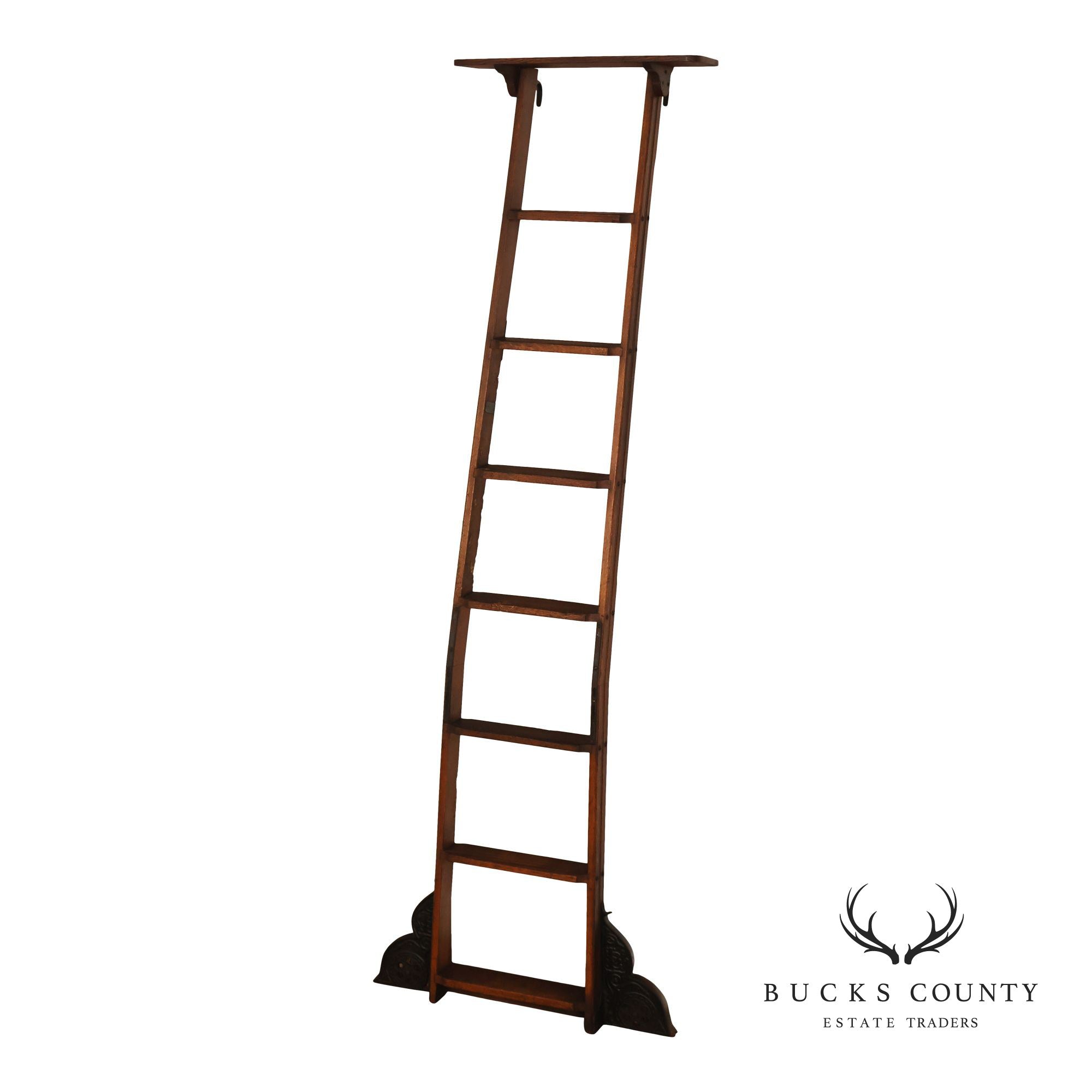 Antique Bicycle Ladder Co. Rolling Library Ladder