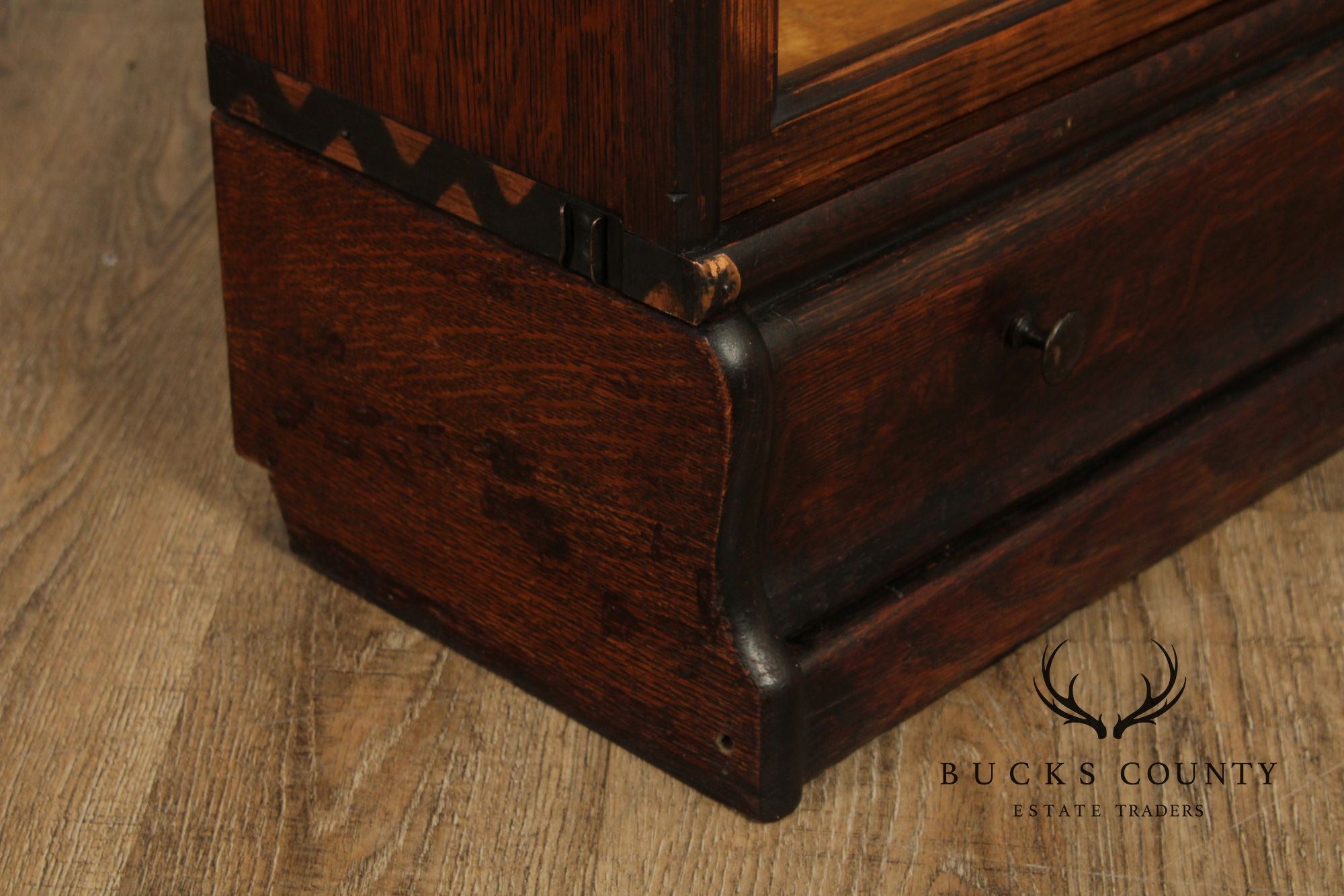 Macey Antique Oak Four-Stack Barrister Bookcase